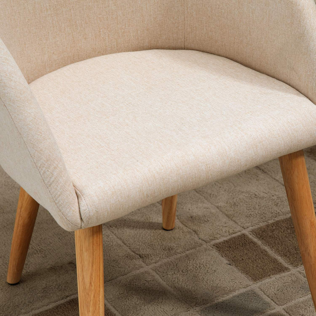 Set van 2 eetkamerstoelen, linnenlookstof, metalen frame