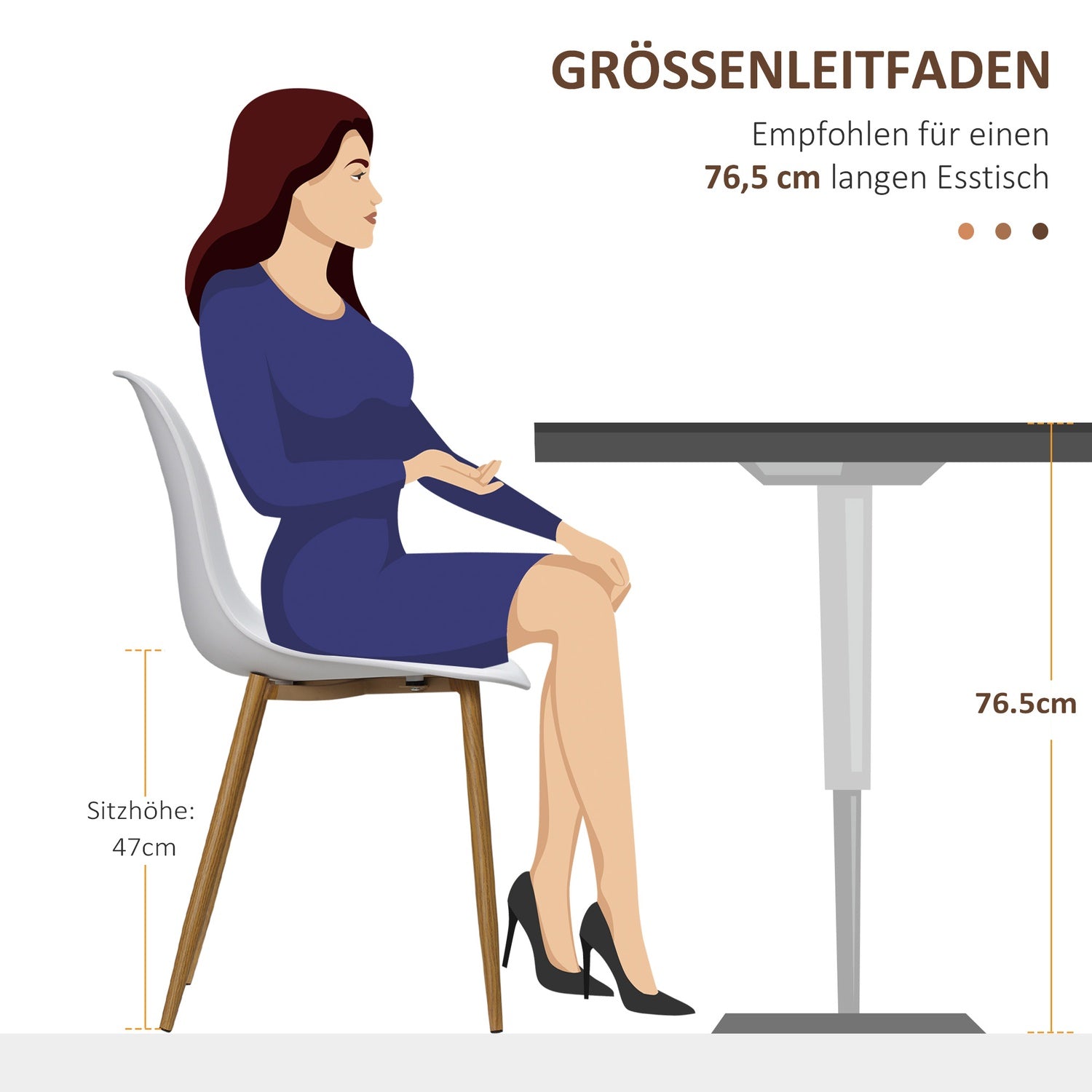 Set van 4 eetkamerstoelen, metalen poten, wit & naturel