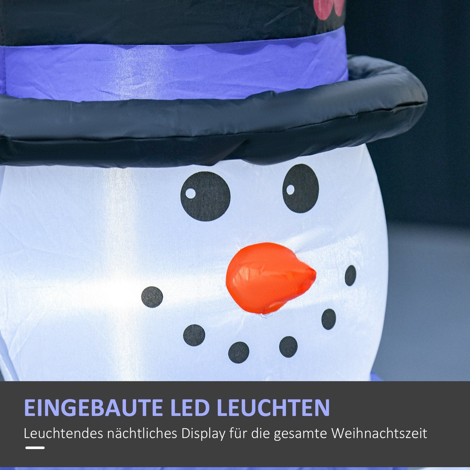 Zelfopblaasbare blauwe LED-sneeuwpop familie decoratie, 100x55x120 cm