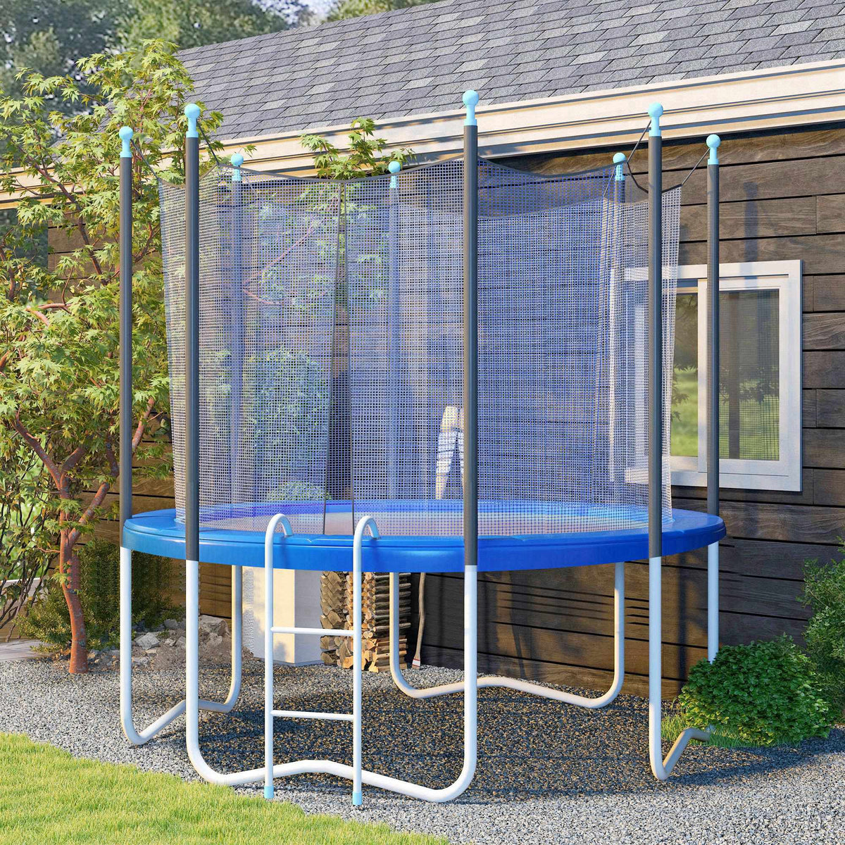 Veiligheidsmat voor trampoline, waterdicht, scheurbestendig, Ø366 cm, blauw