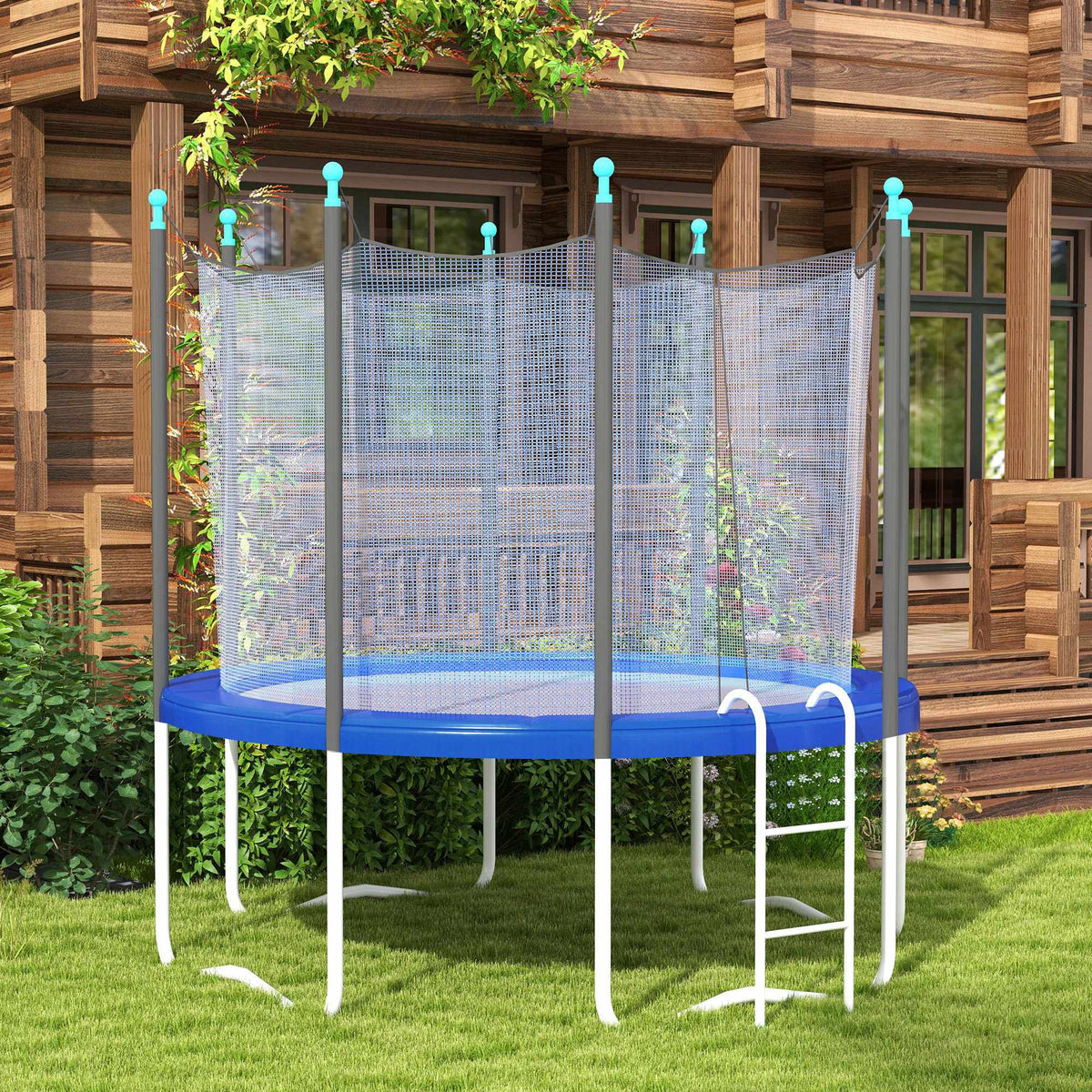 Veiligheidsmat voor trampoline, waterdicht, scheurbestendig, Ø366 cm, blauw