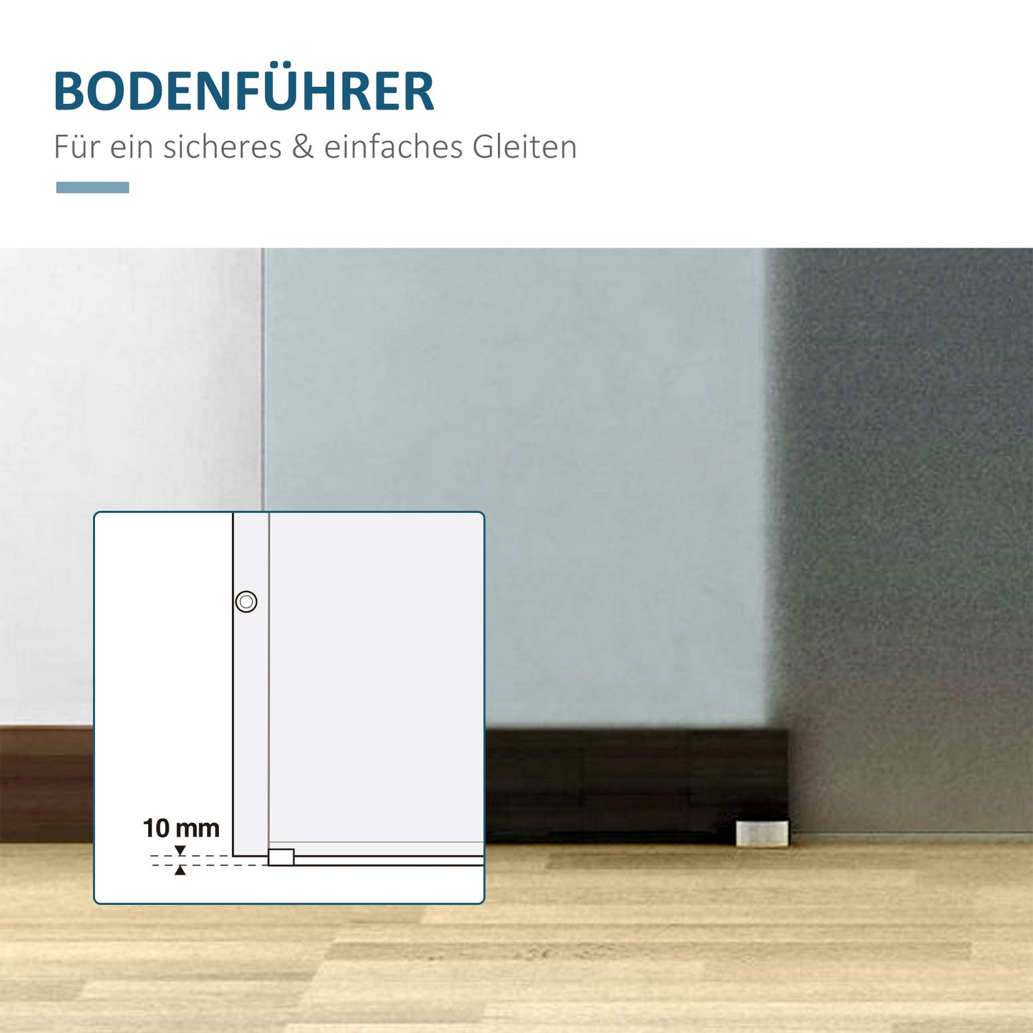 Glazen schuifdeur, deels gesatineerd, meerdere maten