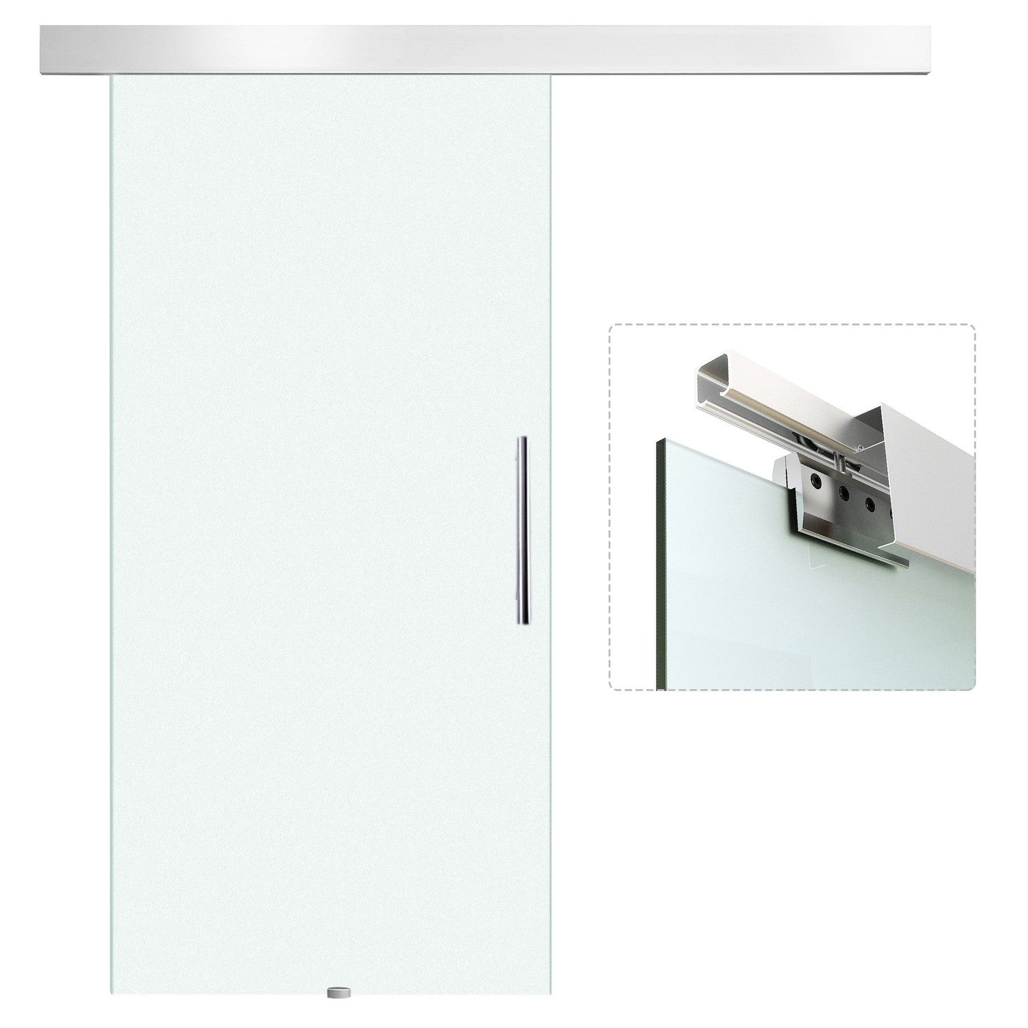 Glazen schuifdeur met handvat, satijnglans, 102,5x205 cm
