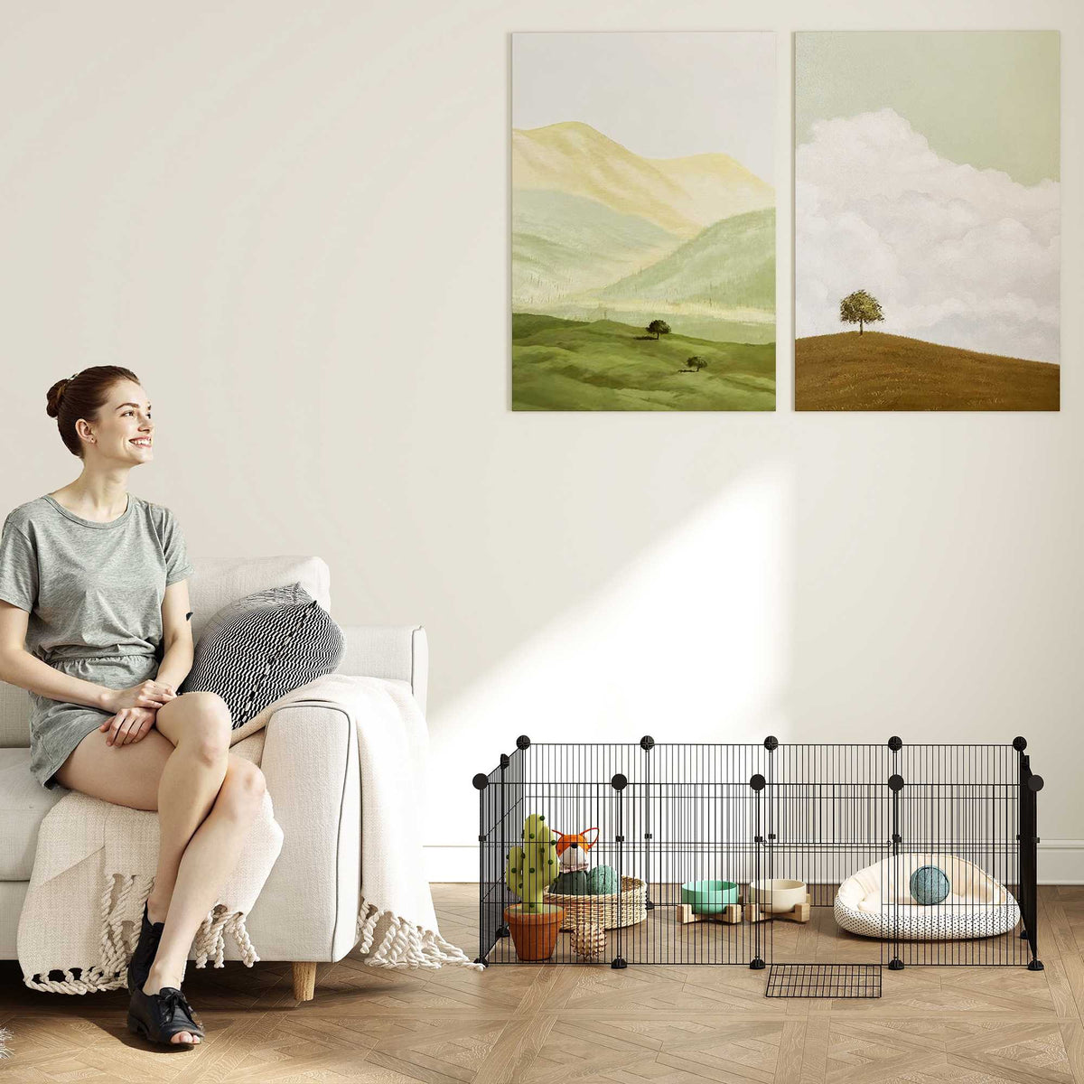 Kleindierenkooi met waterdichte bekleding, stalen frame