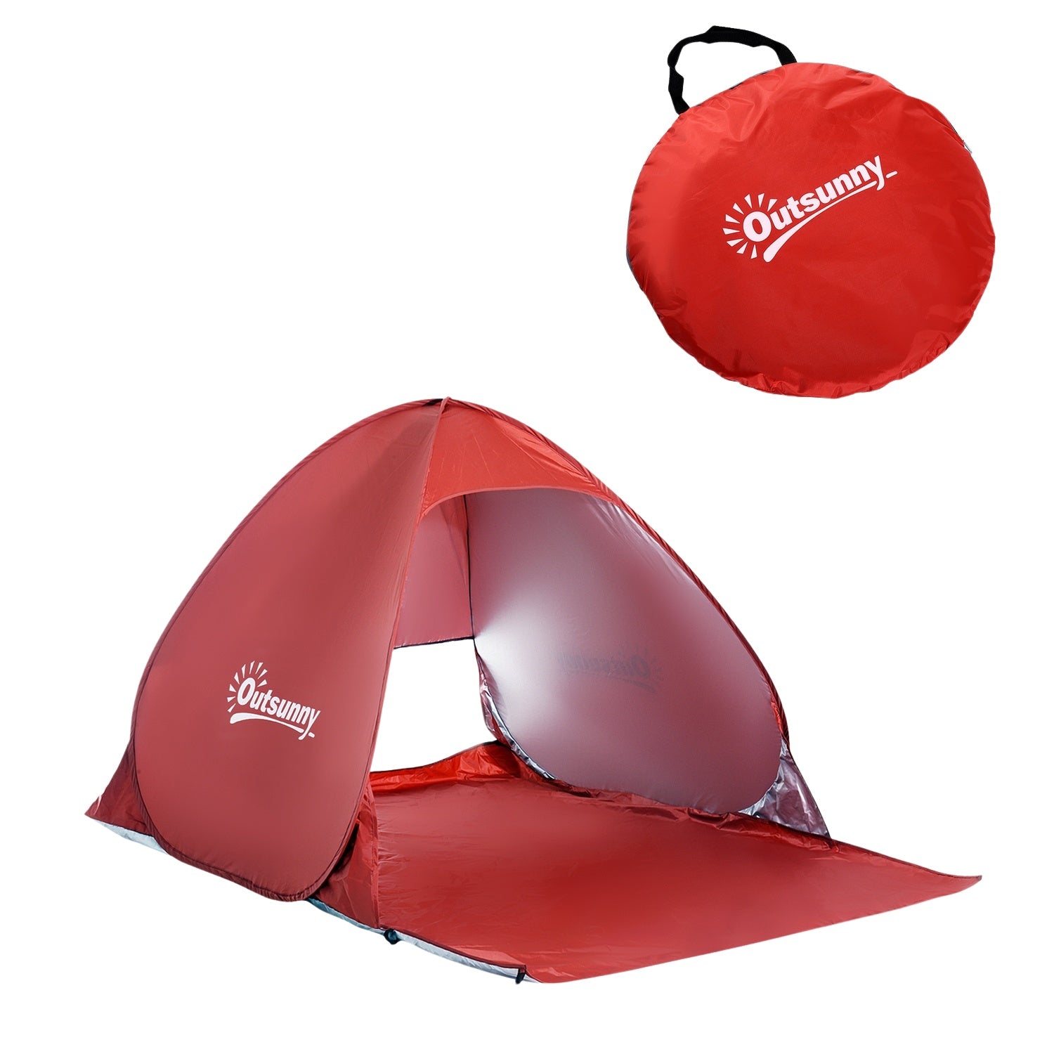 Snel op te zetten pop-up strandtent, rood, 200x150x119cm