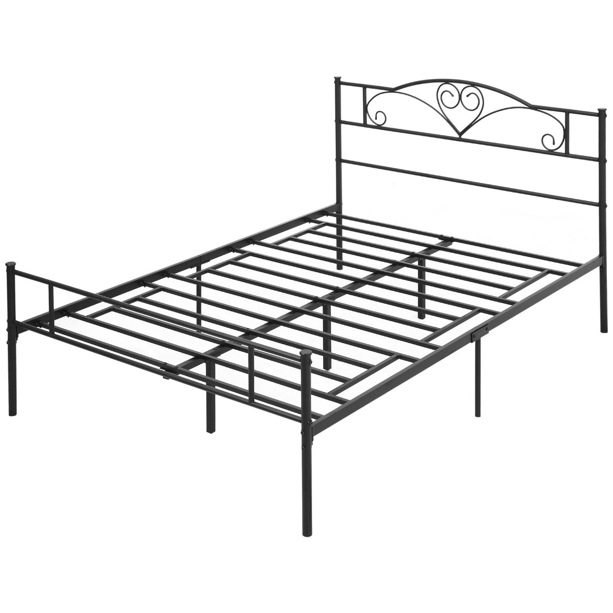 Metalen bedframe met hoofdbord, draagvermogen van 300 kg, zwart