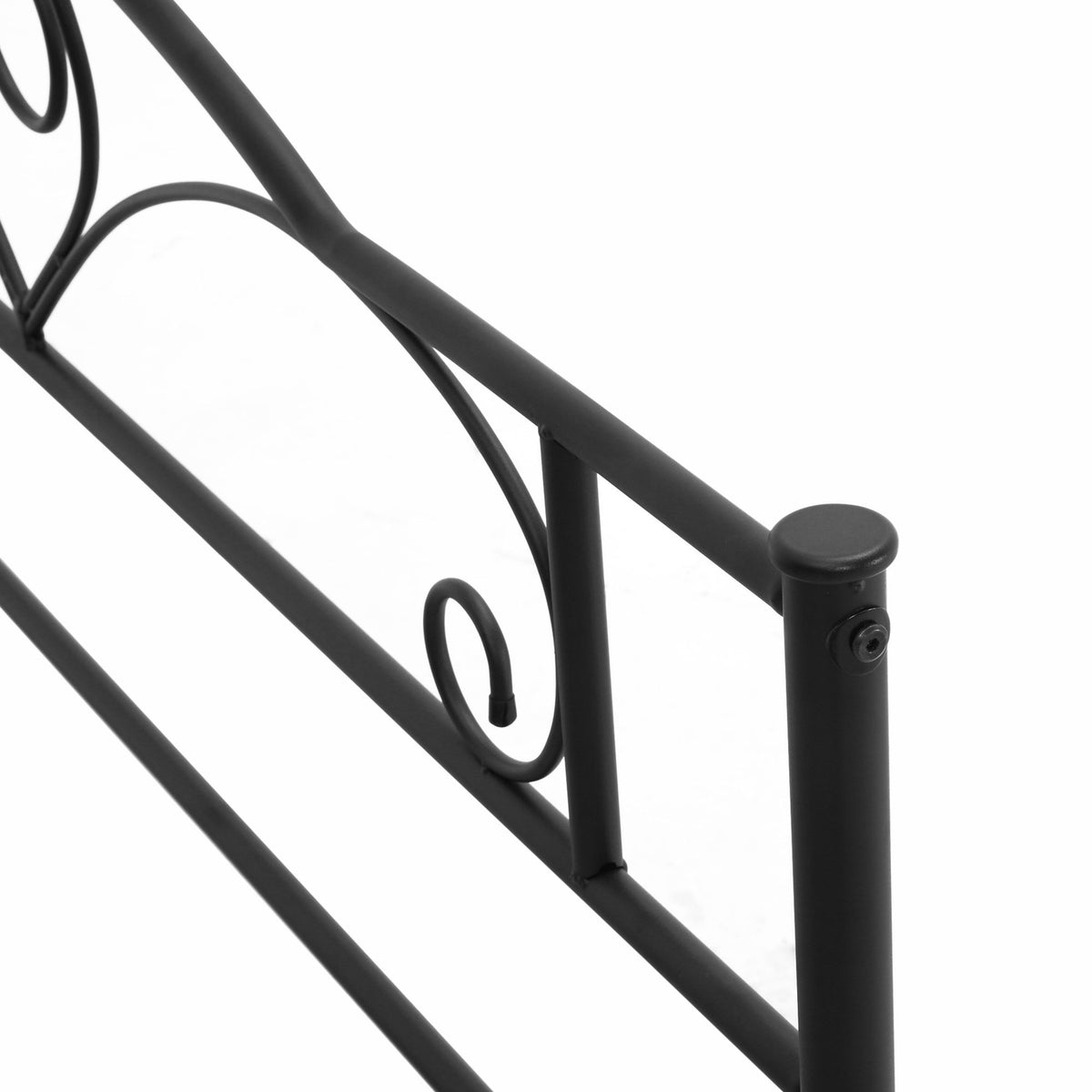 Metalen bedframe met hoofdbord, draagvermogen van 300 kg, zwart