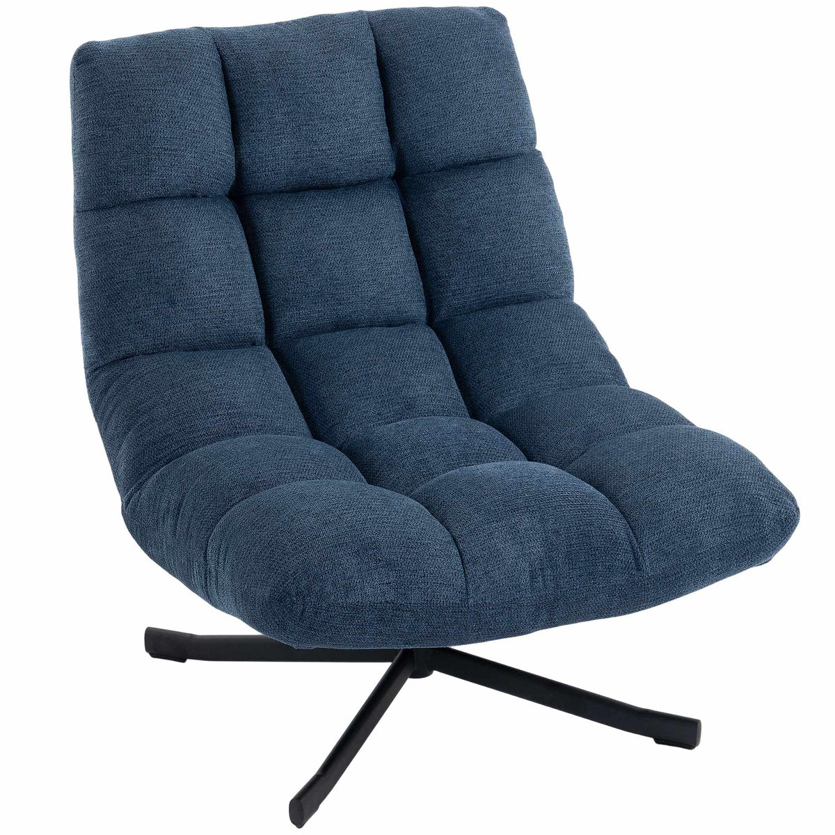 Draaifauteuil, zonder armleuningen, chenille, donkerblauw
