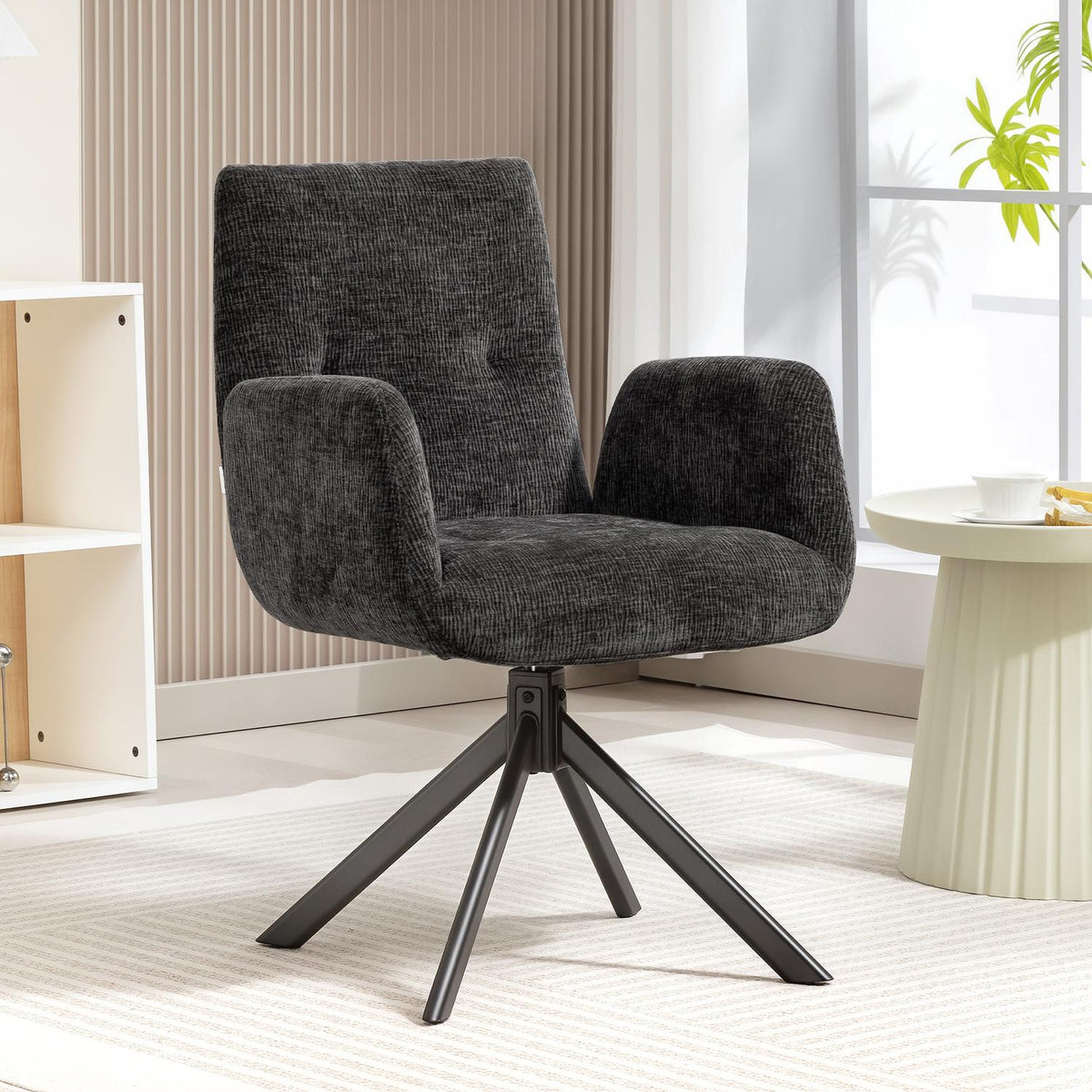 Draaistoel, modern design, zwart, draagvermogen van 120 kg