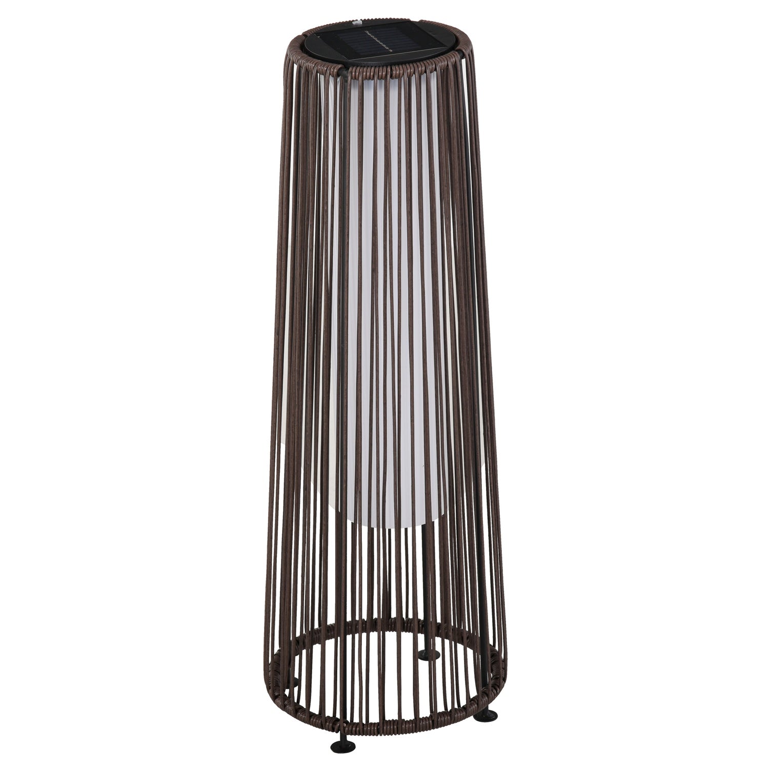 Solar Rotan Tuinlamp, LED, 61 cm, Bruin