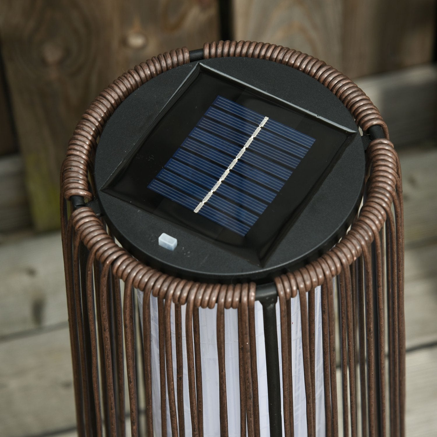 Solar Rotan Tuinlamp, LED, 61 cm, Bruin