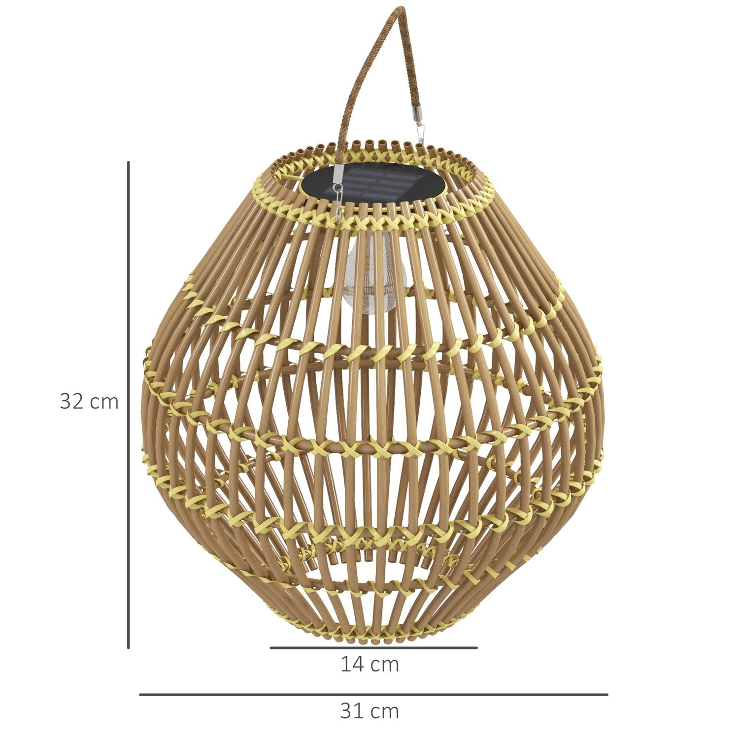 Solarlamp, ontwerp van rotandrum, waterdicht, lichtsensor