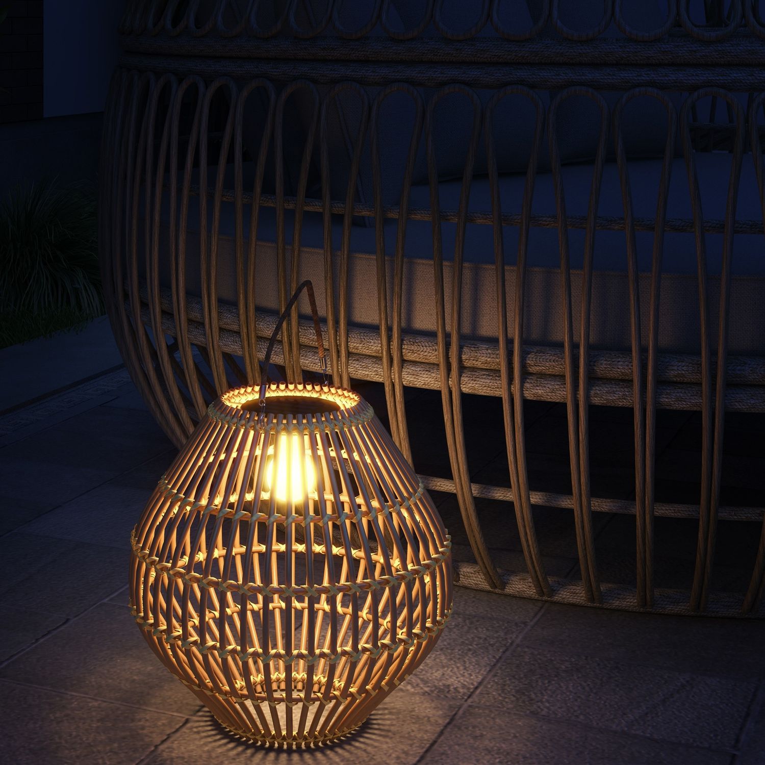 Solarlamp, ontwerp van rotandrum, waterdicht, lichtsensor