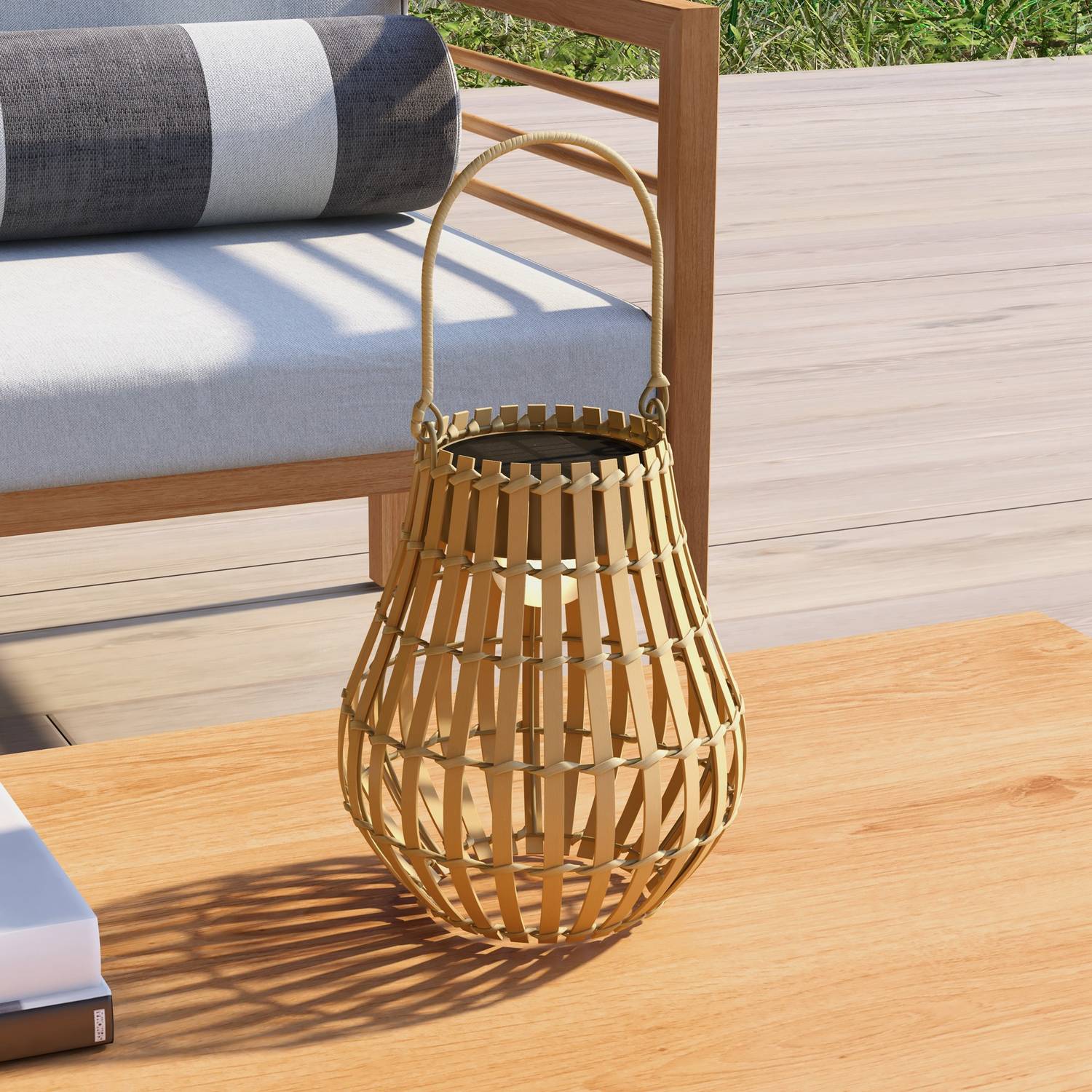 Solar tuinlamp, USB oplaadbaar, 3 lichtkleuren