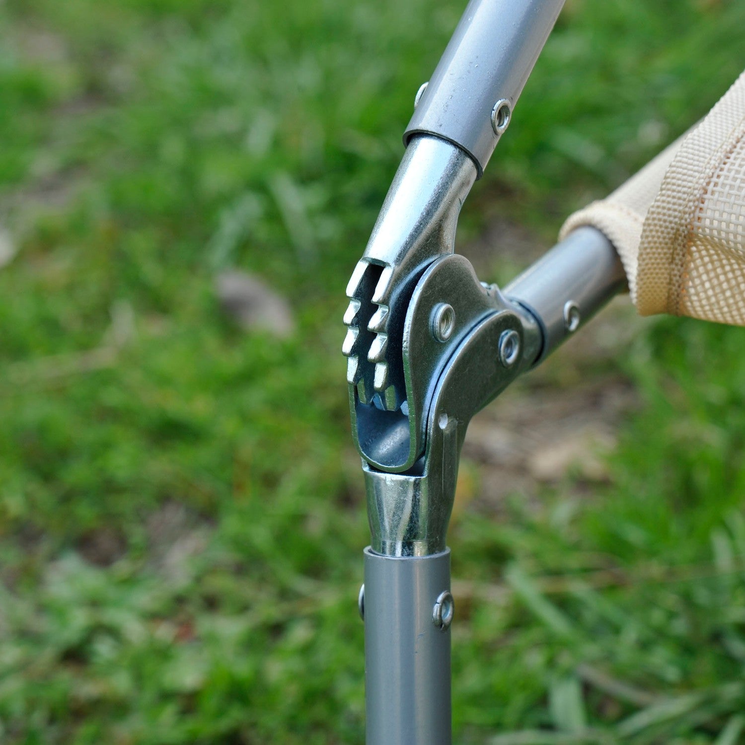 Ligstoel, Verstelbare Tuinstoel met twee poten, Crème