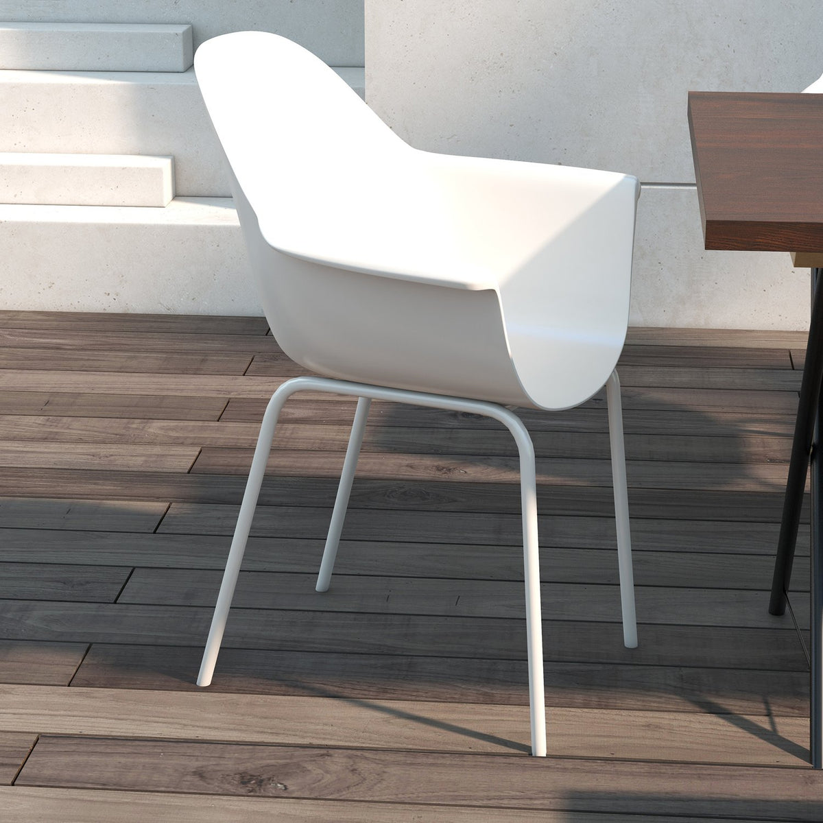 Stapelbare tuinstoelen, set van 4 – grijs, belastbaar tot 120 kg