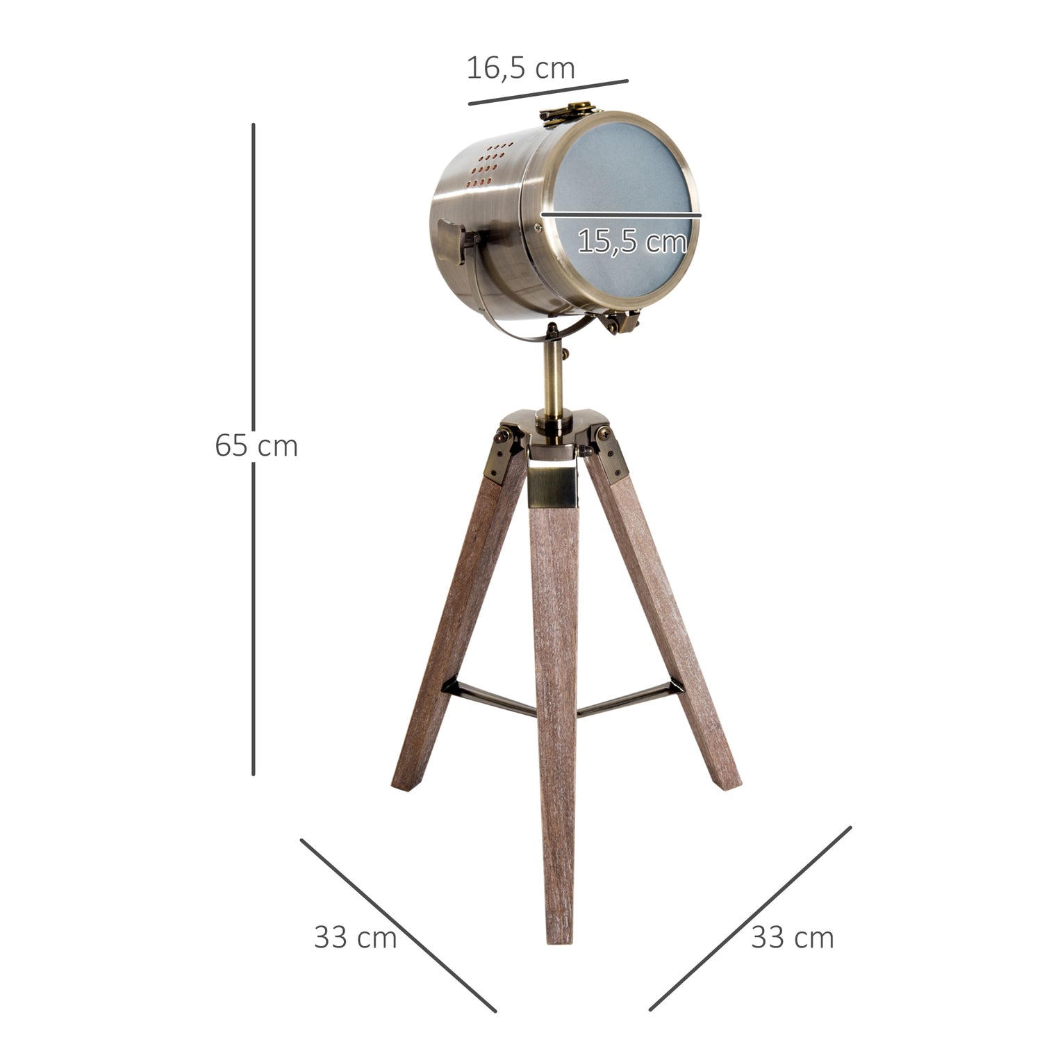 Statiefvloerlamp, roestvrij staal, E14, 33x33x65cm
