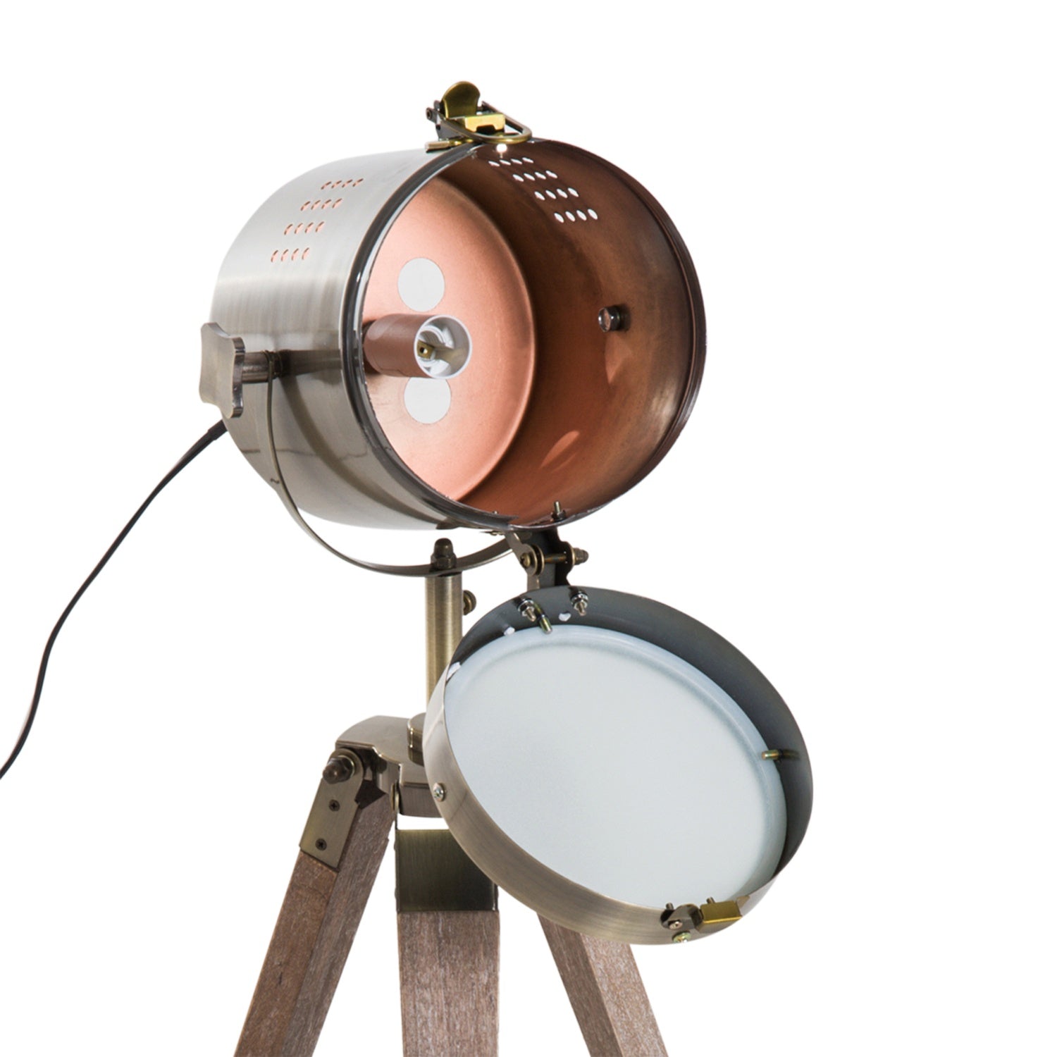 Statiefvloerlamp, roestvrij staal, E14, 33x33x65cm