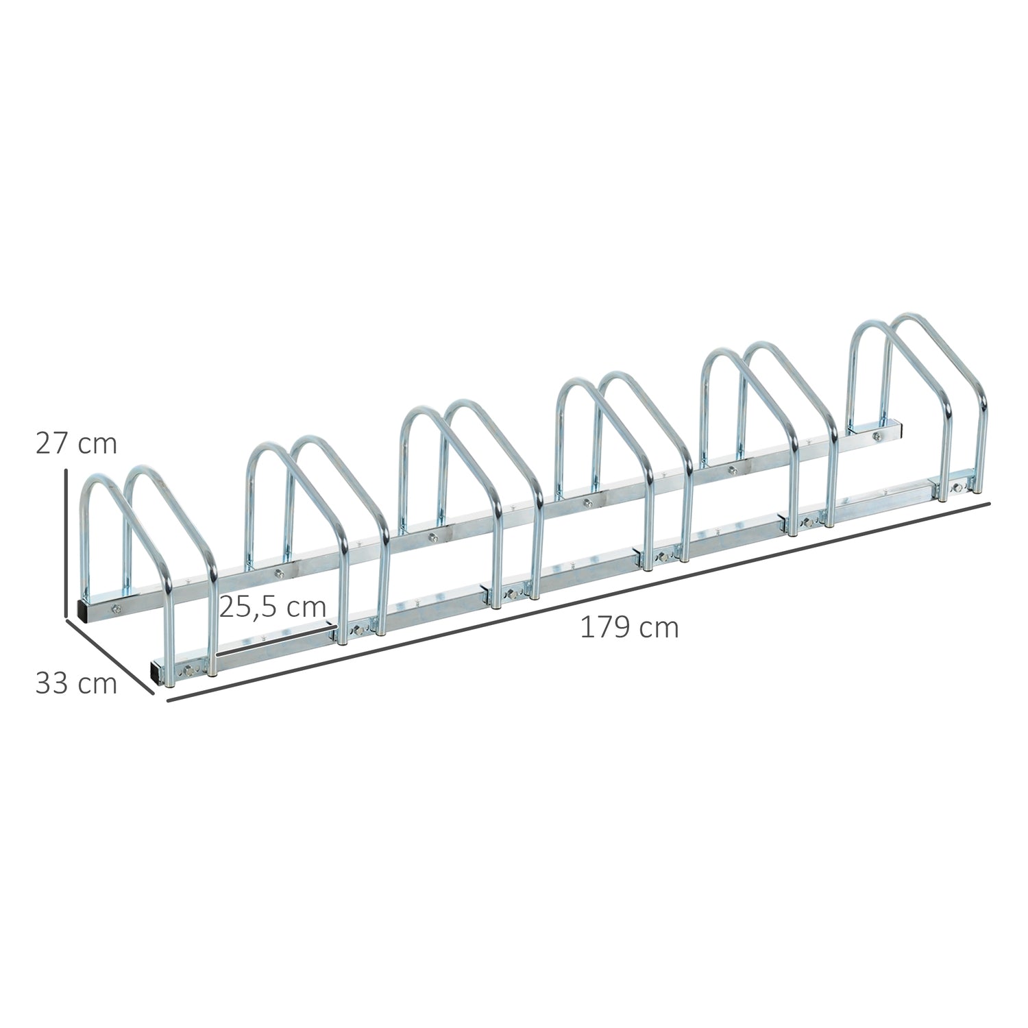 Stalen fietsenrek voor 6 – Wand-/vloermontage, weerbestendig