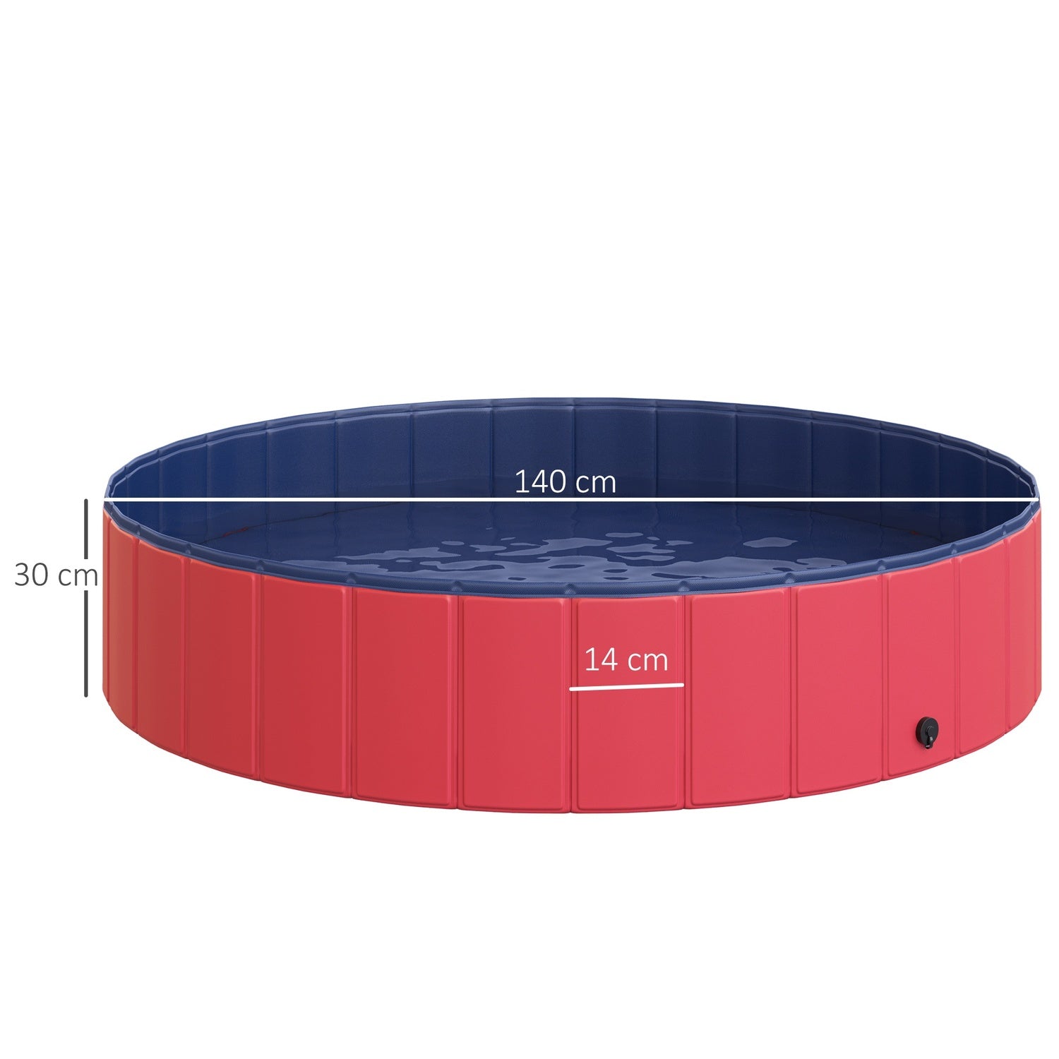 Groot PVC-hondenbad, Ø140x30 cm, Rood