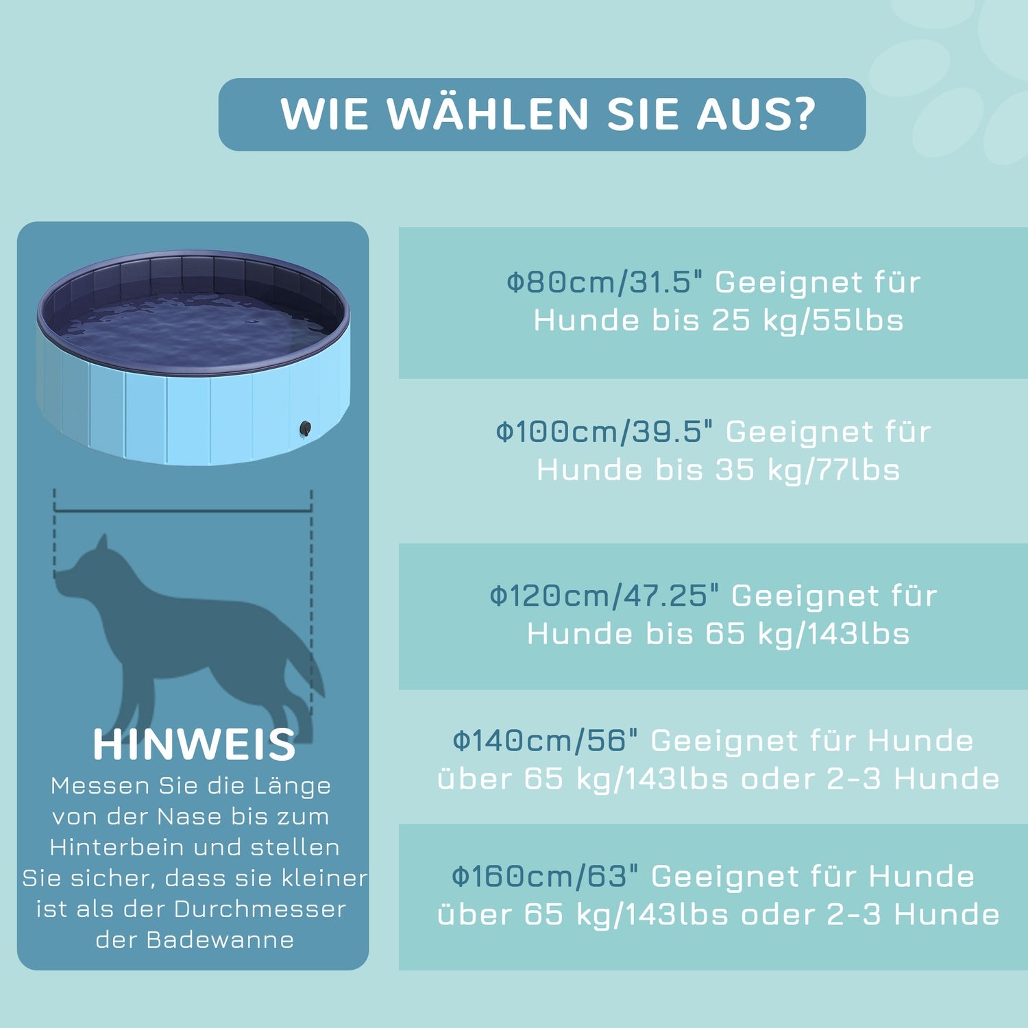 Groot hondenbad, robuust PVC/hout, 120x30 cm – Zomerverkoeling