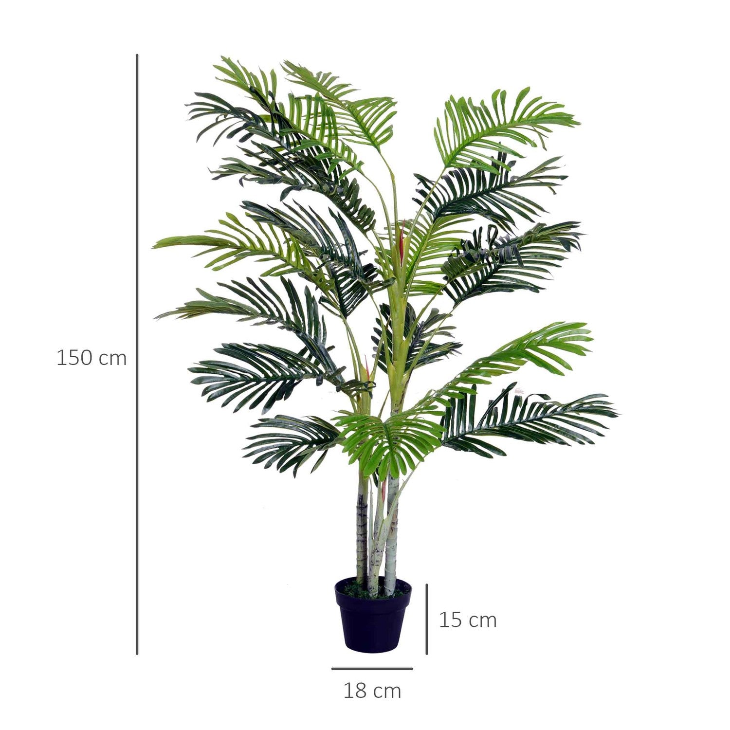 Grote kunstmatige palmboom, 150cm, Binnen/buitendecoratie
