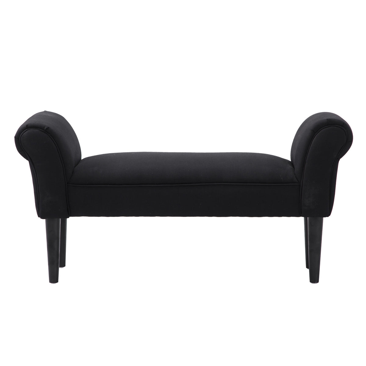Zwarte gestoffeerde slaapkamerbank – MDF & schuim, 102x31x51 cm