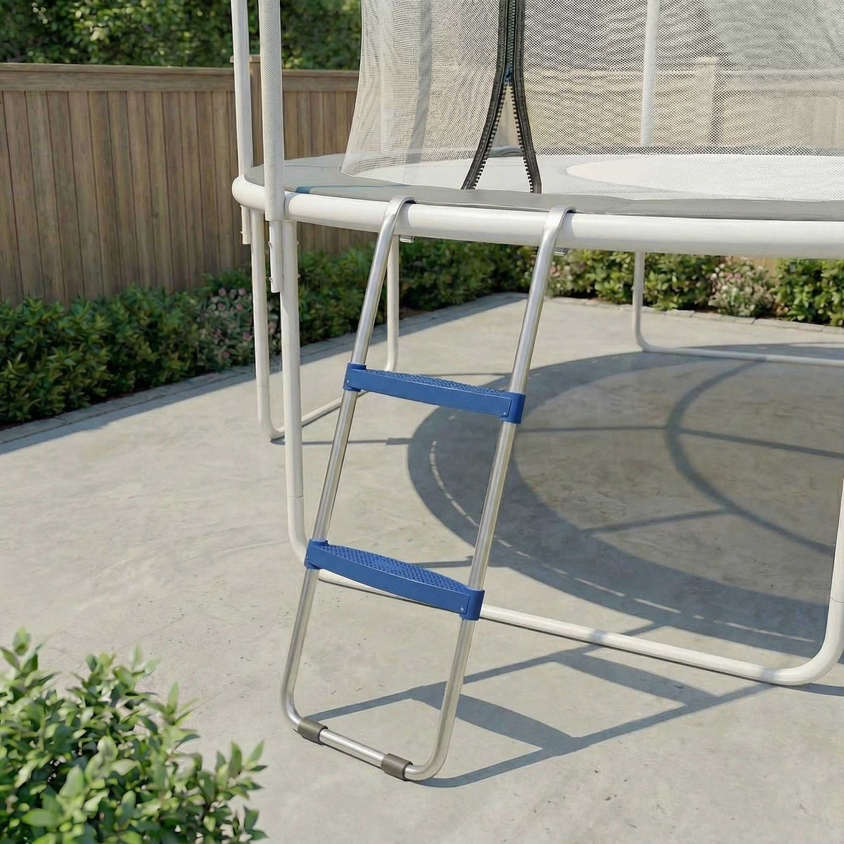 Trampolineladder met 2 treden, draagvermogen van 150 kg, blauw
