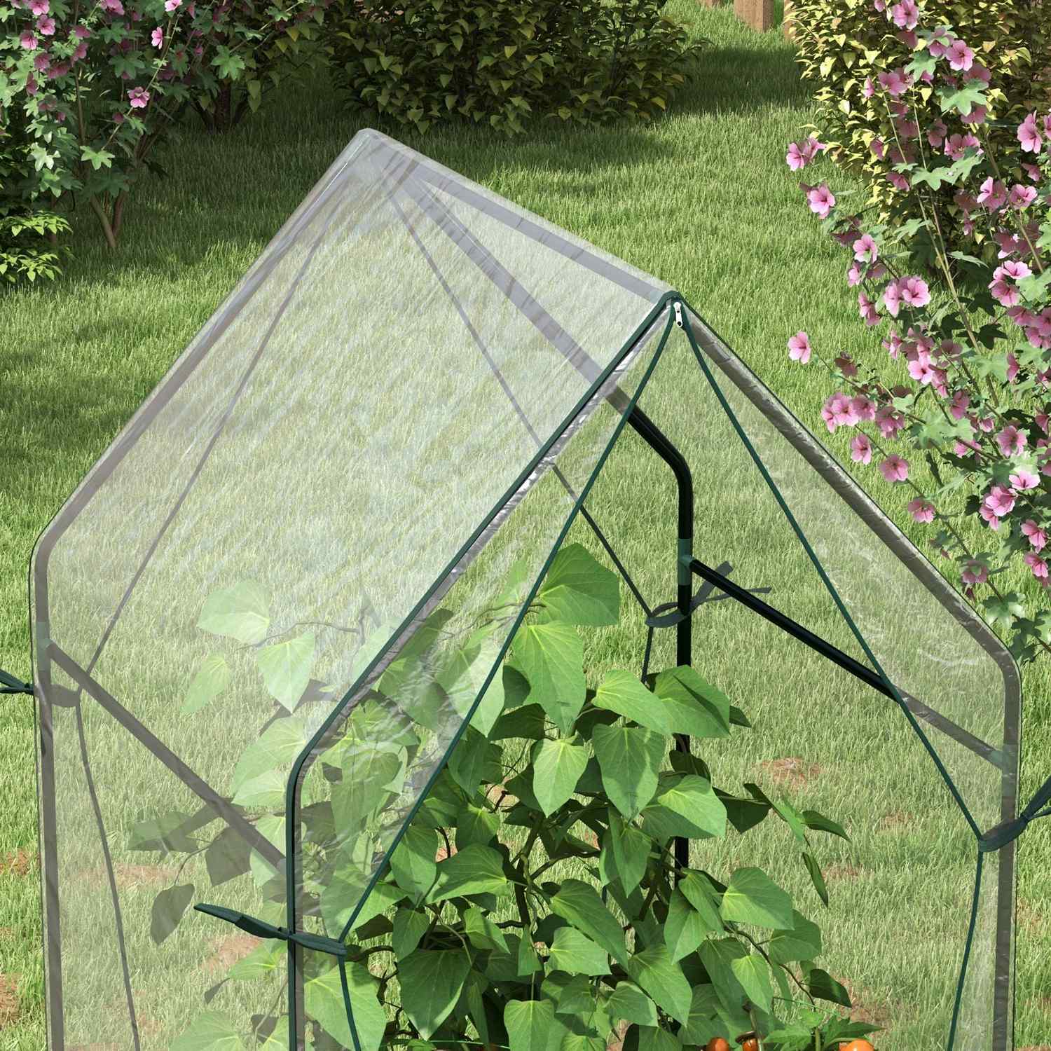 Transparent vindtätt växthus för trädgård, 90x90x145 cm