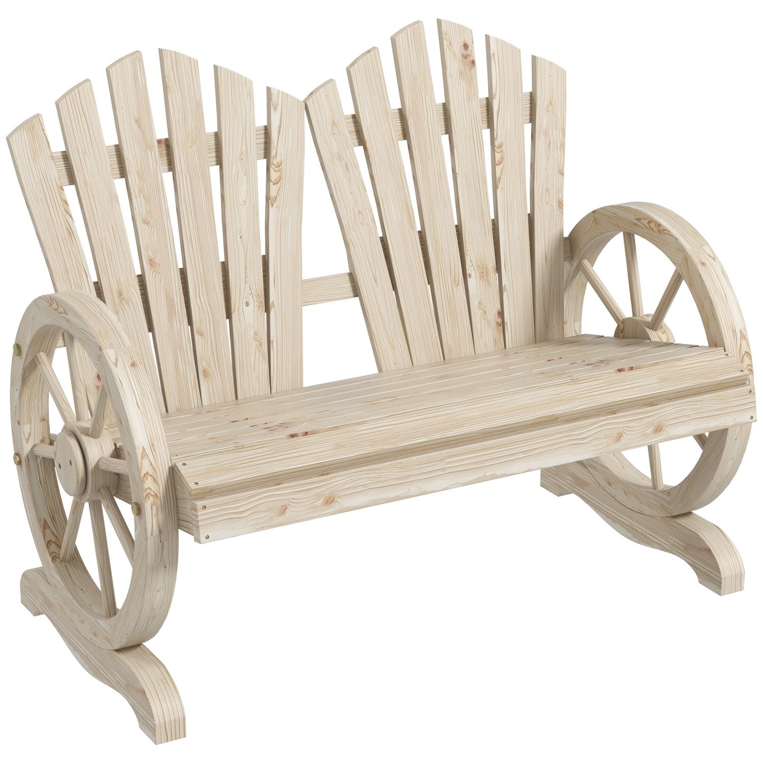 Gartenbank aus Massivholz mit Armlehne, 108x66x95 cm