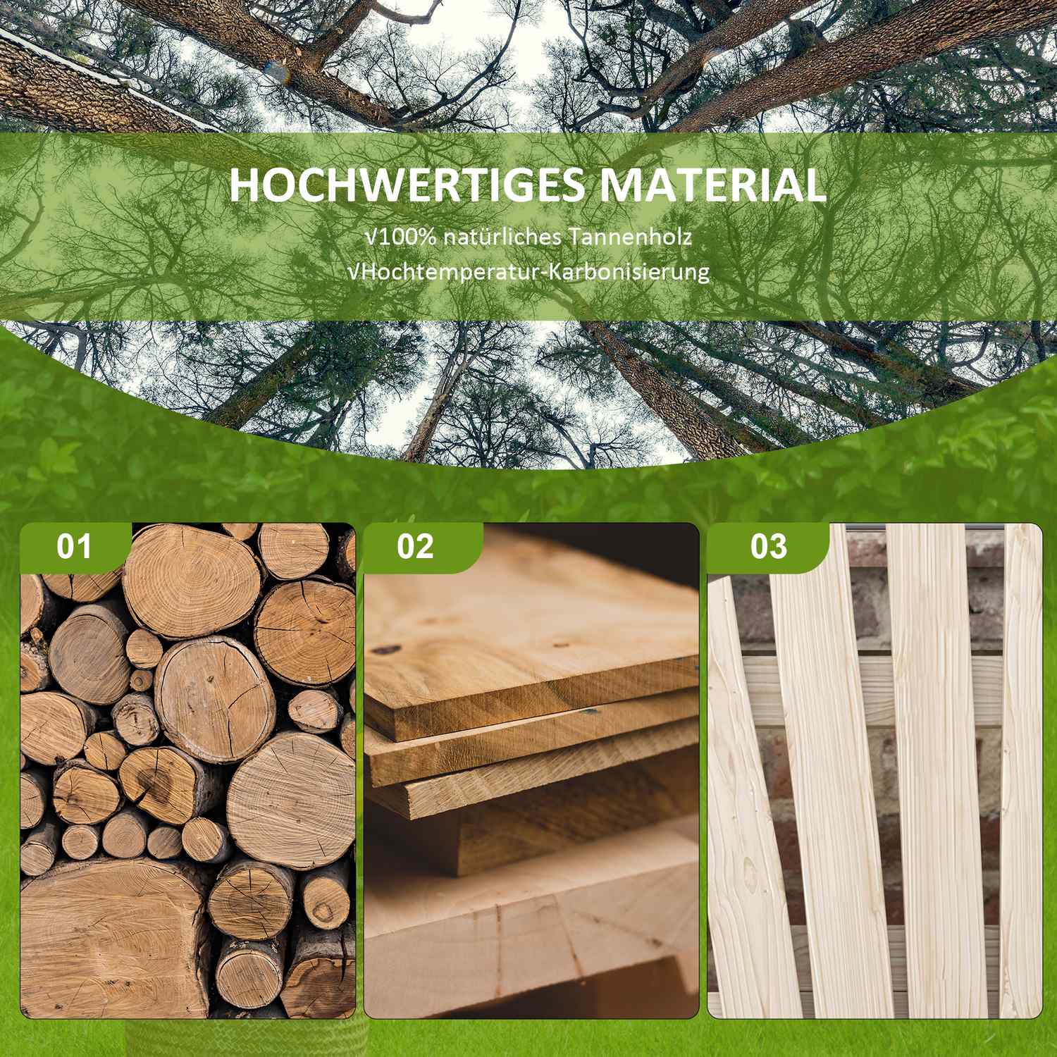 Gartenbank aus Massivholz mit Armlehne, 108x66x95 cm