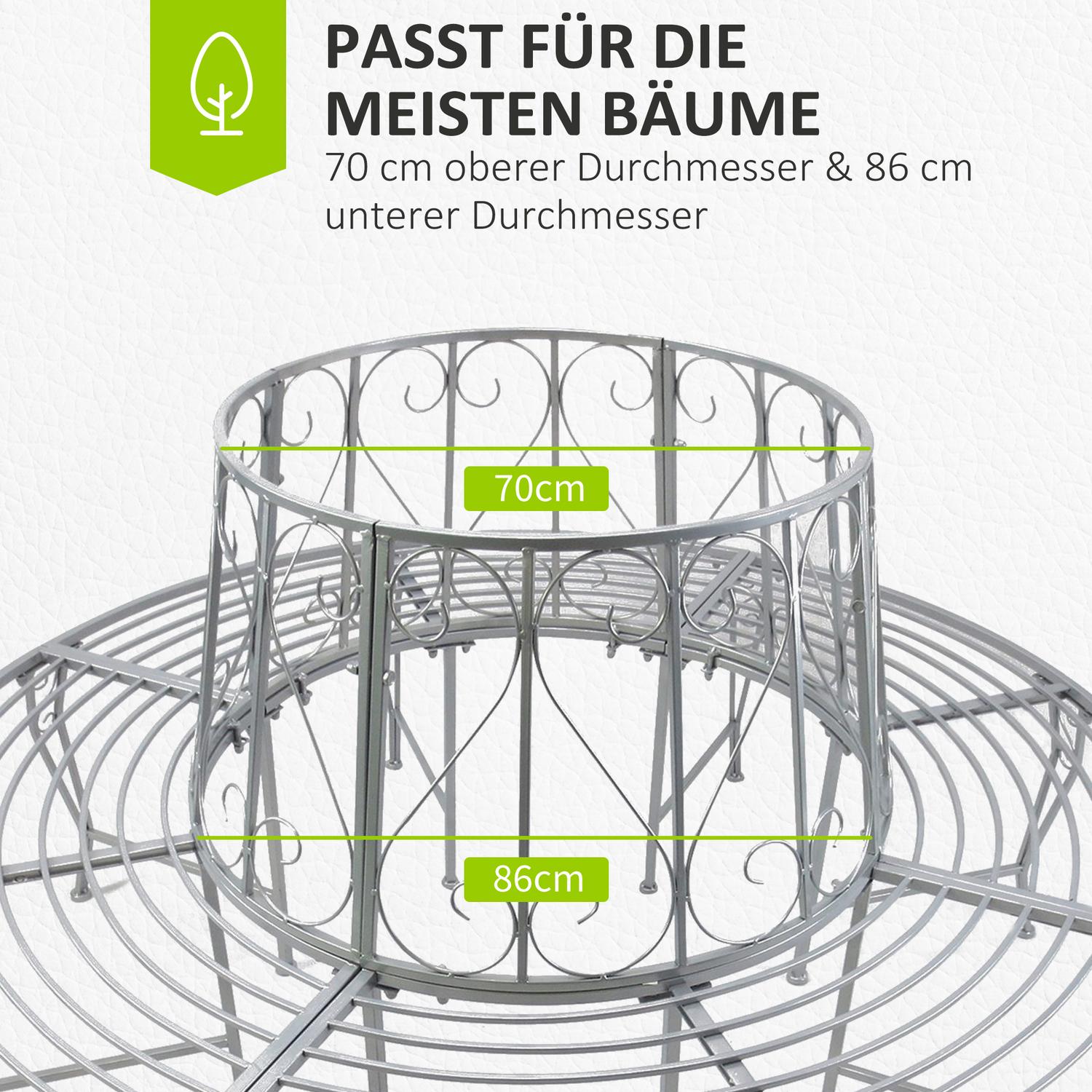 Metalen tuinbank 360°, rond 160 cm