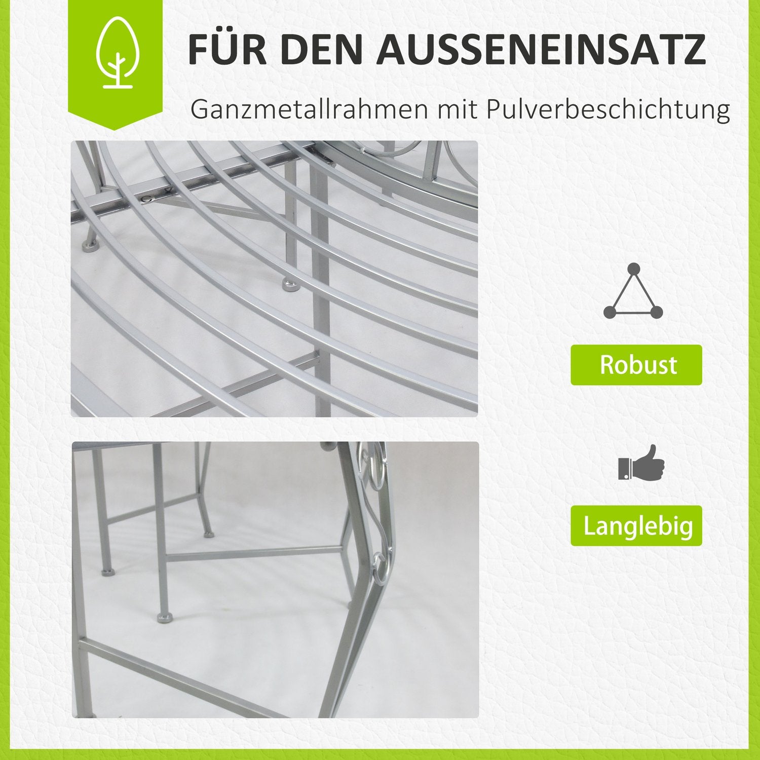 Metalen tuinbank 360°, rond 160 cm
