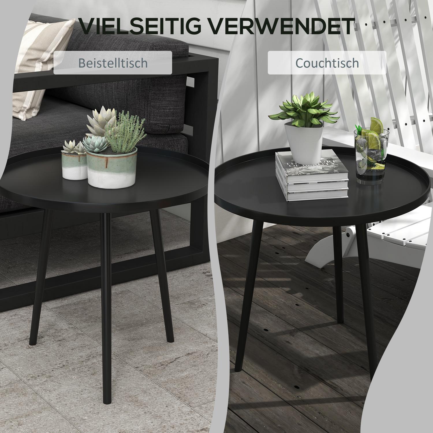 Tuin bijzettafel in zwart staal – 40 x 40 x 50 cm