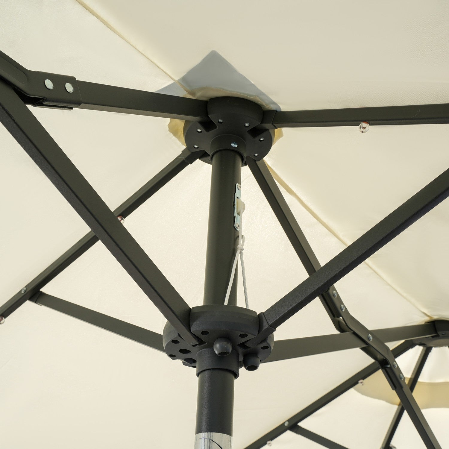 Dubbele tuinparasol met ledverlichting en verstelbare kantelfunctie, Beige