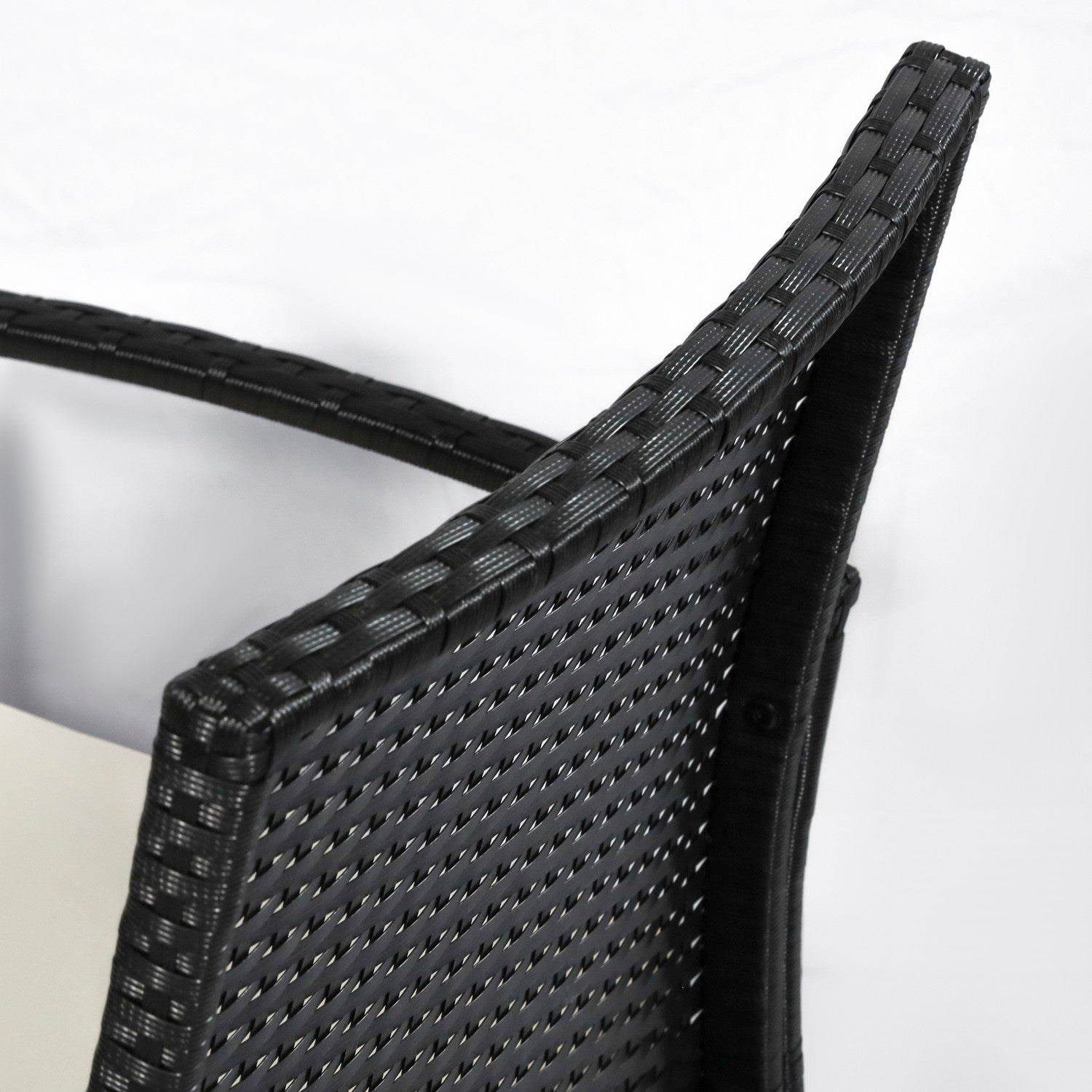 Polyrattan loungeset met kussens, zwart, 4 zitplaatsen