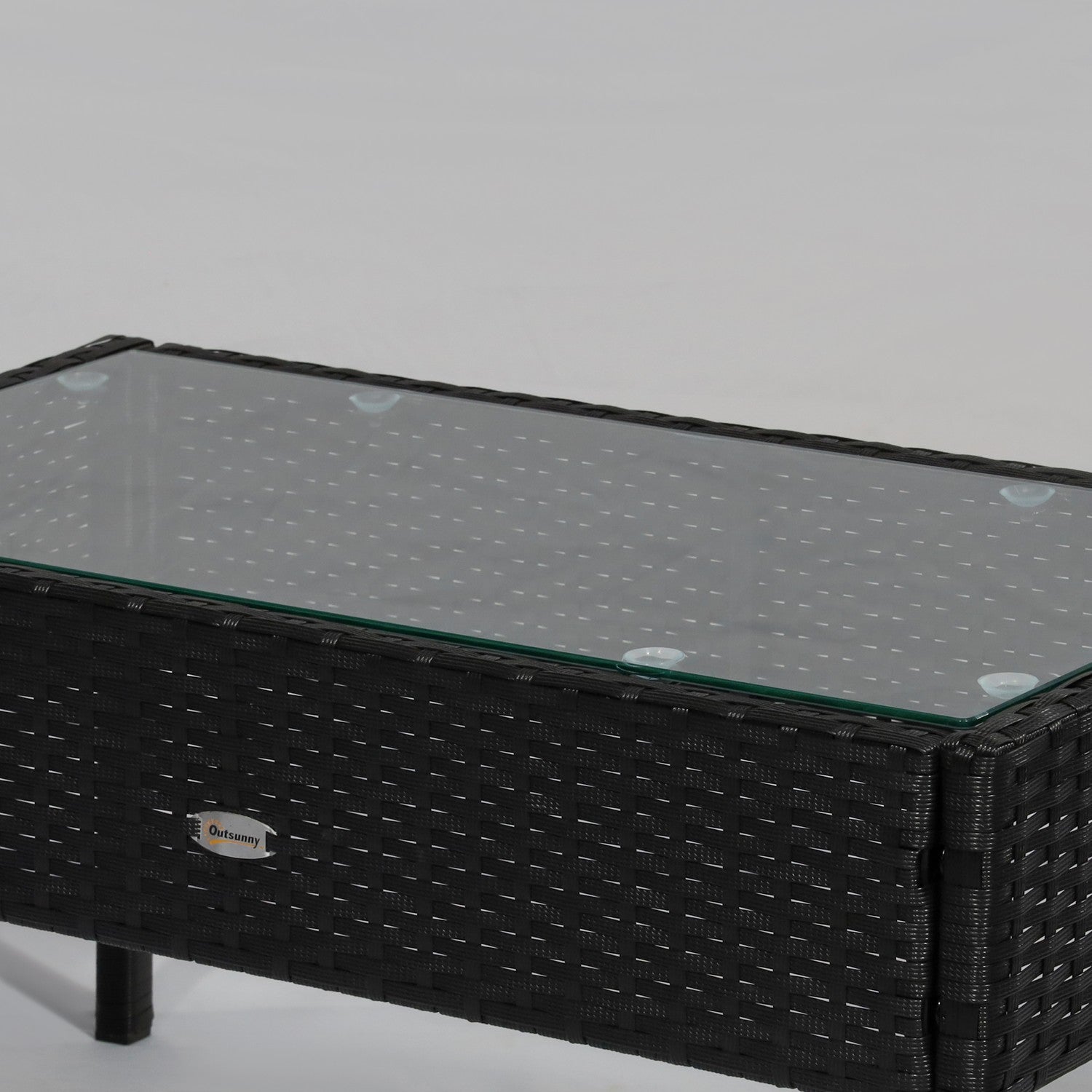 Polyrattan loungeset met kussens, zwart, 4 zitplaatsen