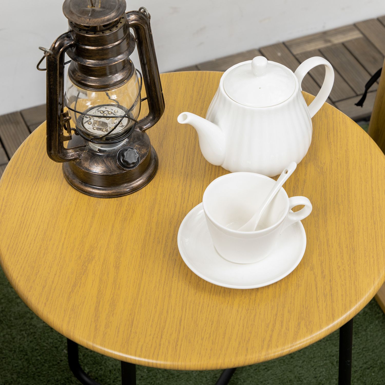 Tuinmeubelset, 2 schommelstoelen & tafel, polyrotan
