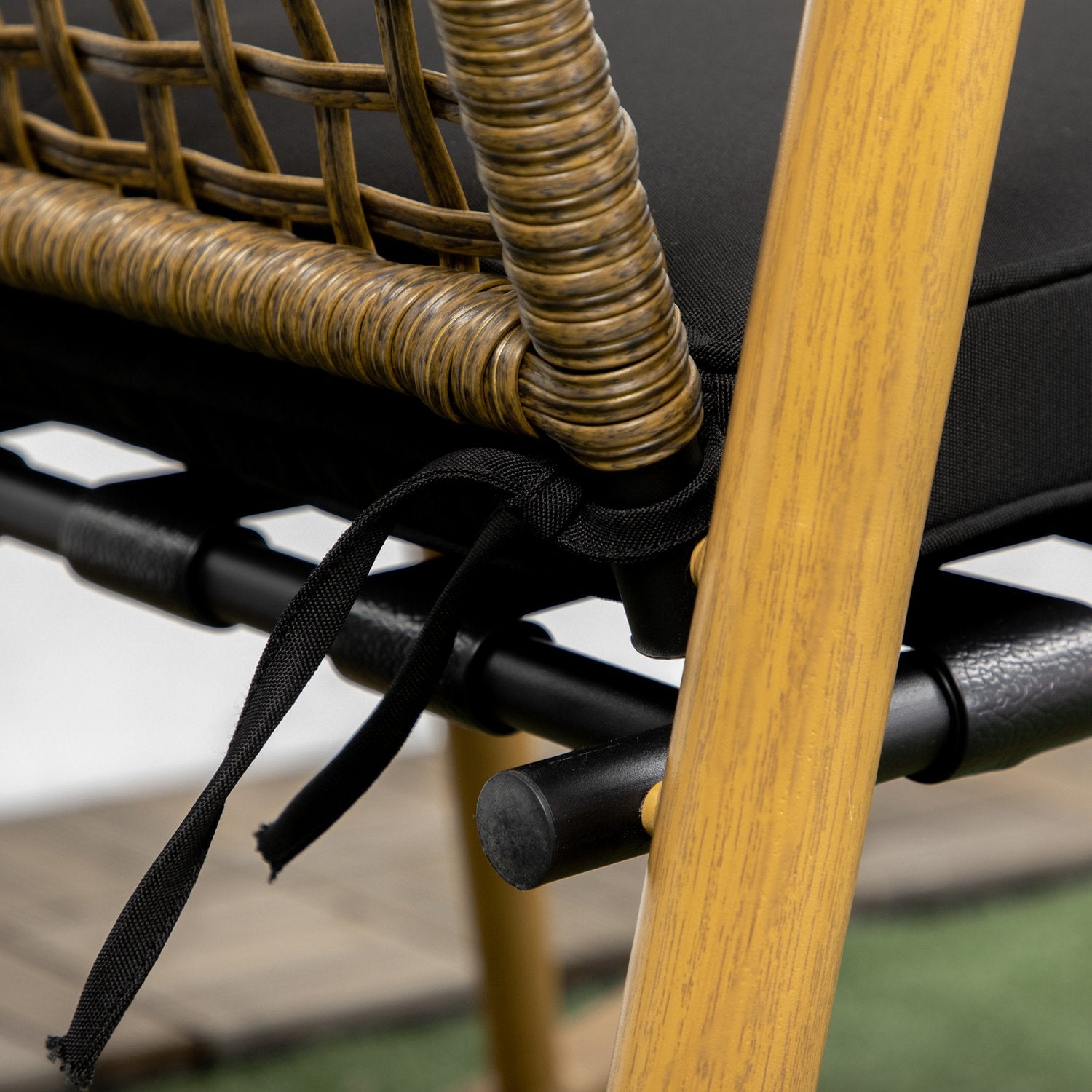 Tuinmeubelset, 2 schommelstoelen & tafel, polyrotan