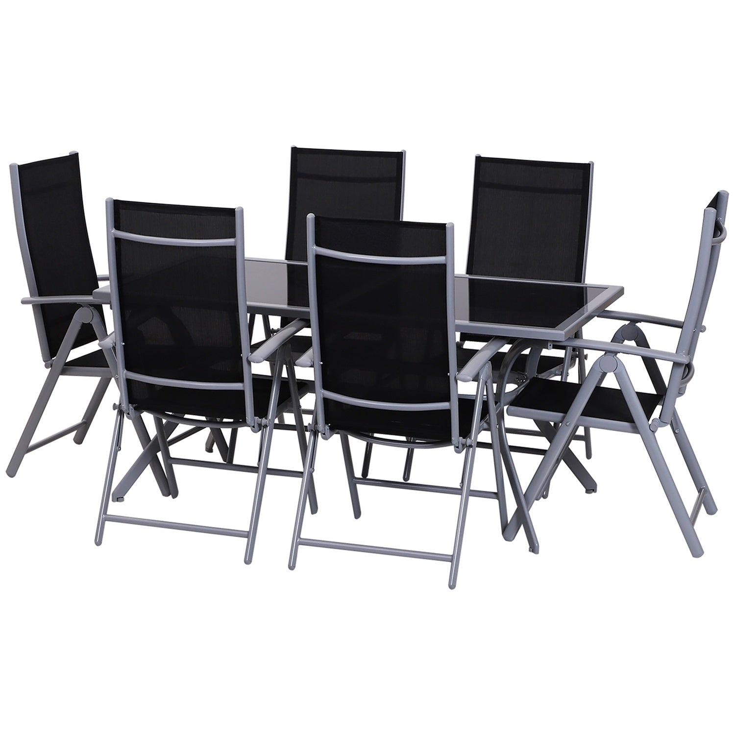 Aluminium tuinset voor 6 personen – Dinerset voor buiten