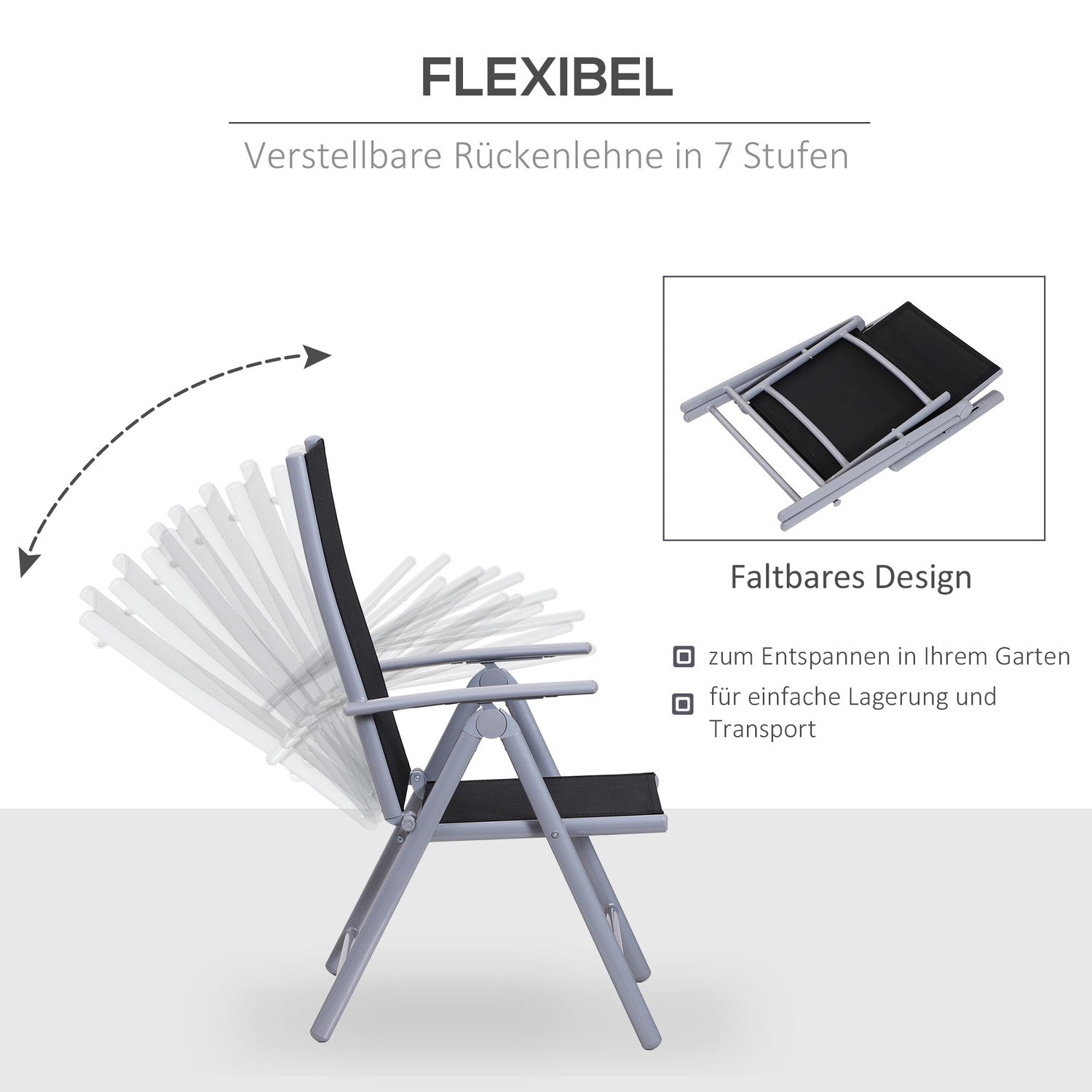 Aluminium tuinset voor 6 personen – Dinerset voor buiten