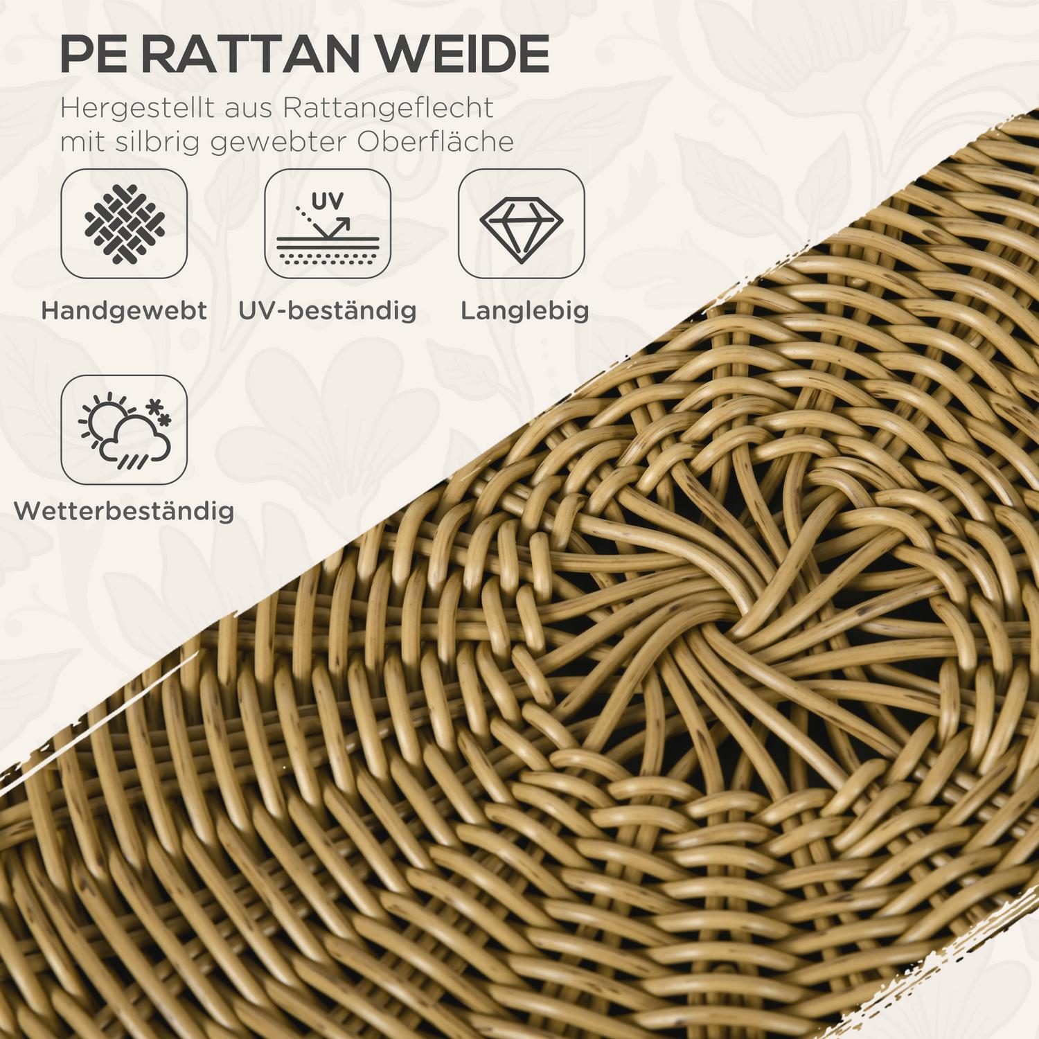 Rotan tuinmeubelen, gedempt, 5-delig beige
