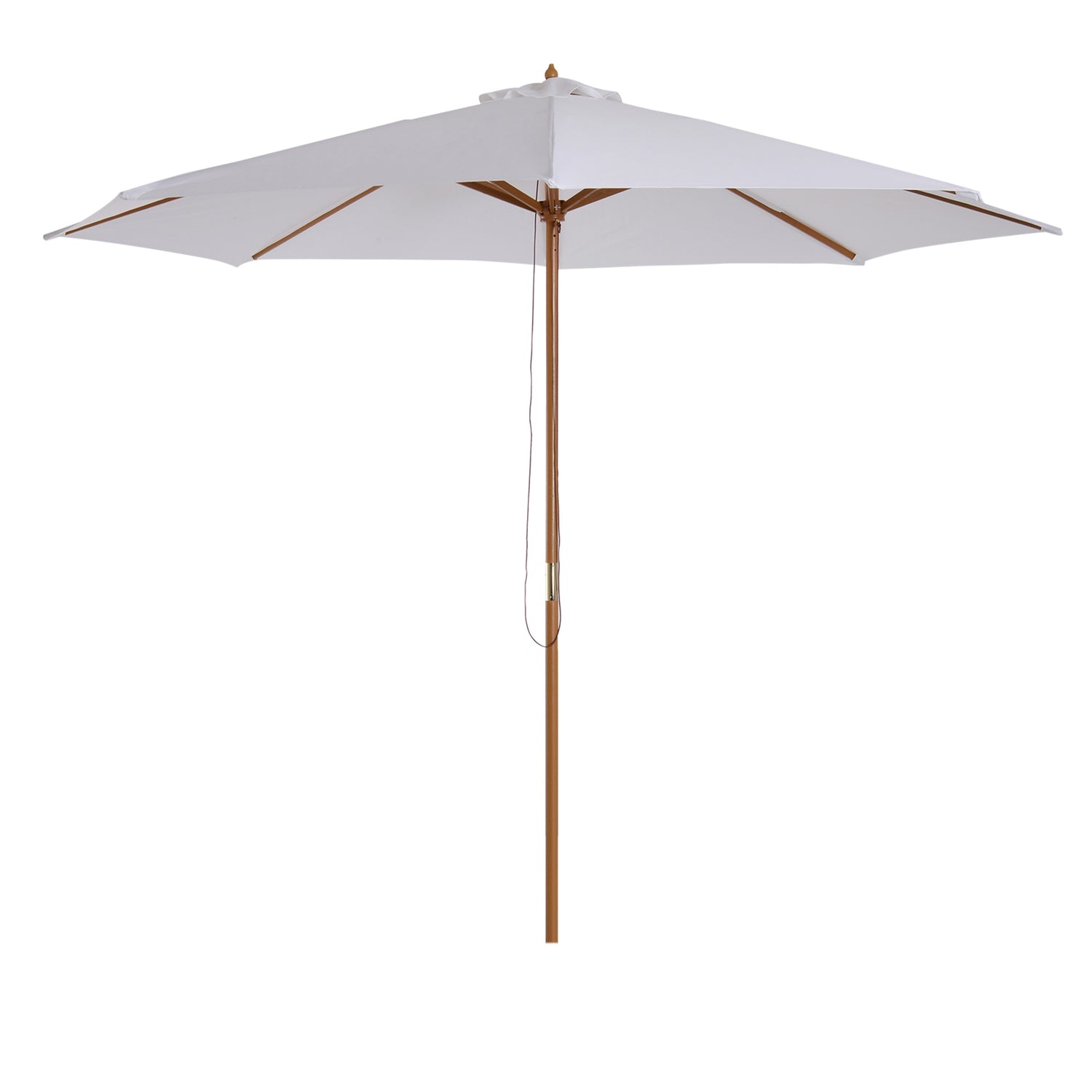 Tuinparasol 300 Cm, Bamboe Frame, Crèmewit