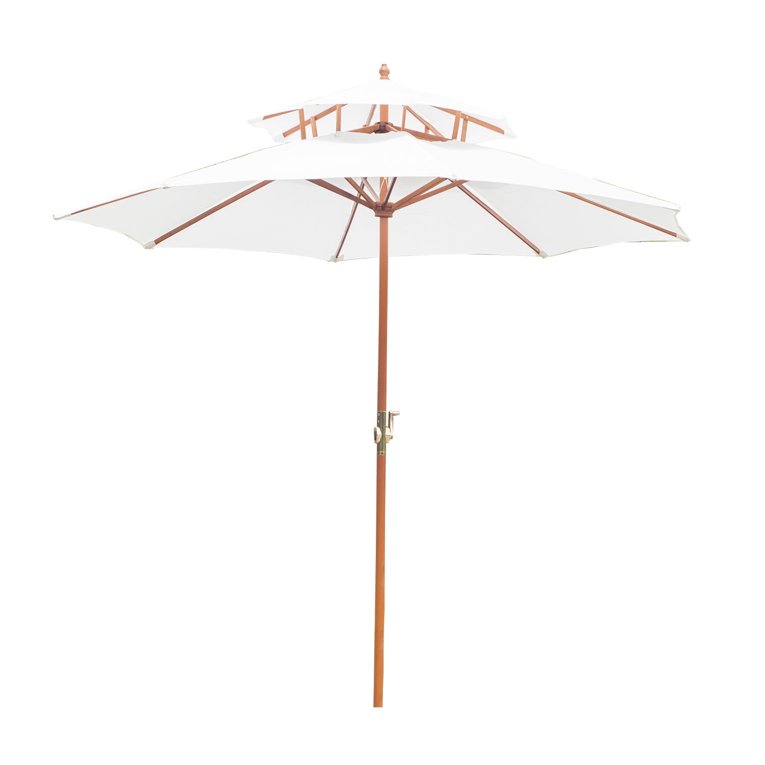 Tuinparasol, dubbel dak, crèmekleurig