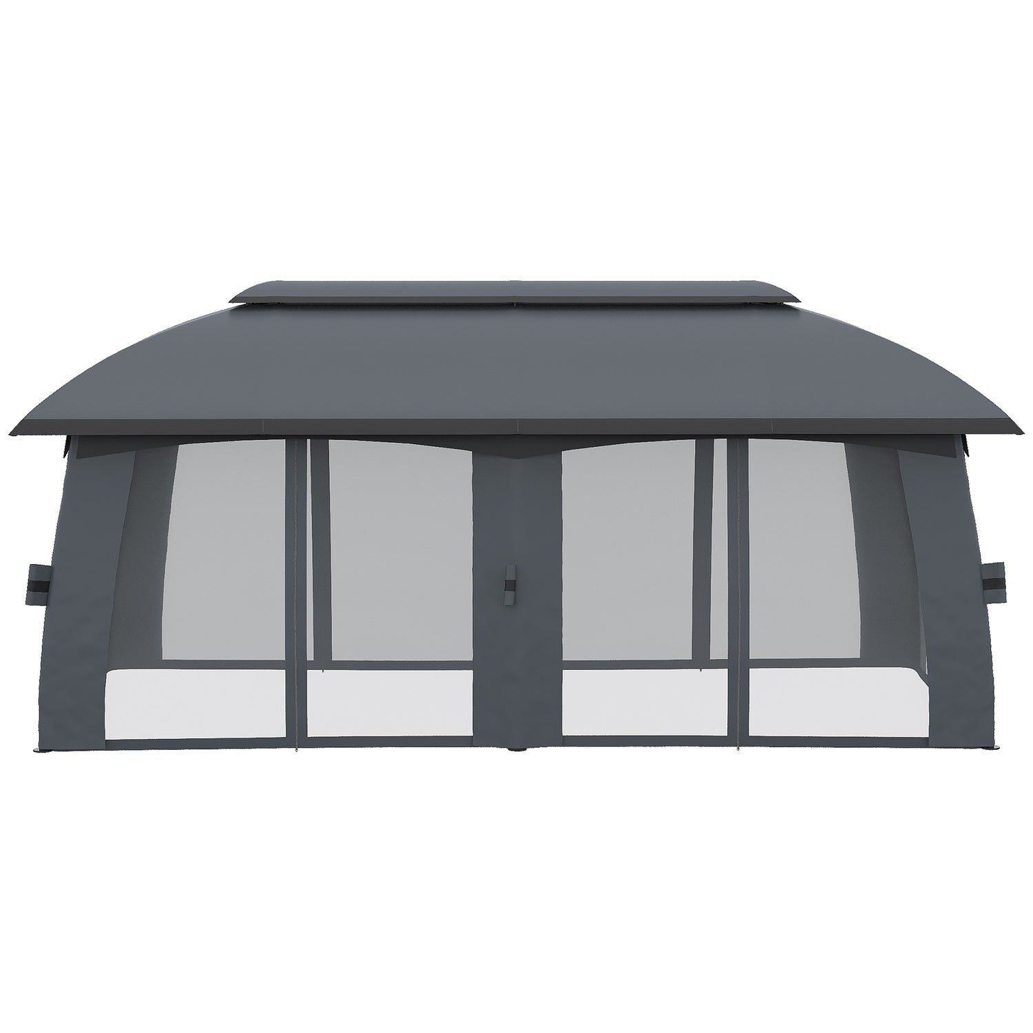 Tuinpaviljoen 3x6m tent, dubbel dak, zijwanden, donkergrijs