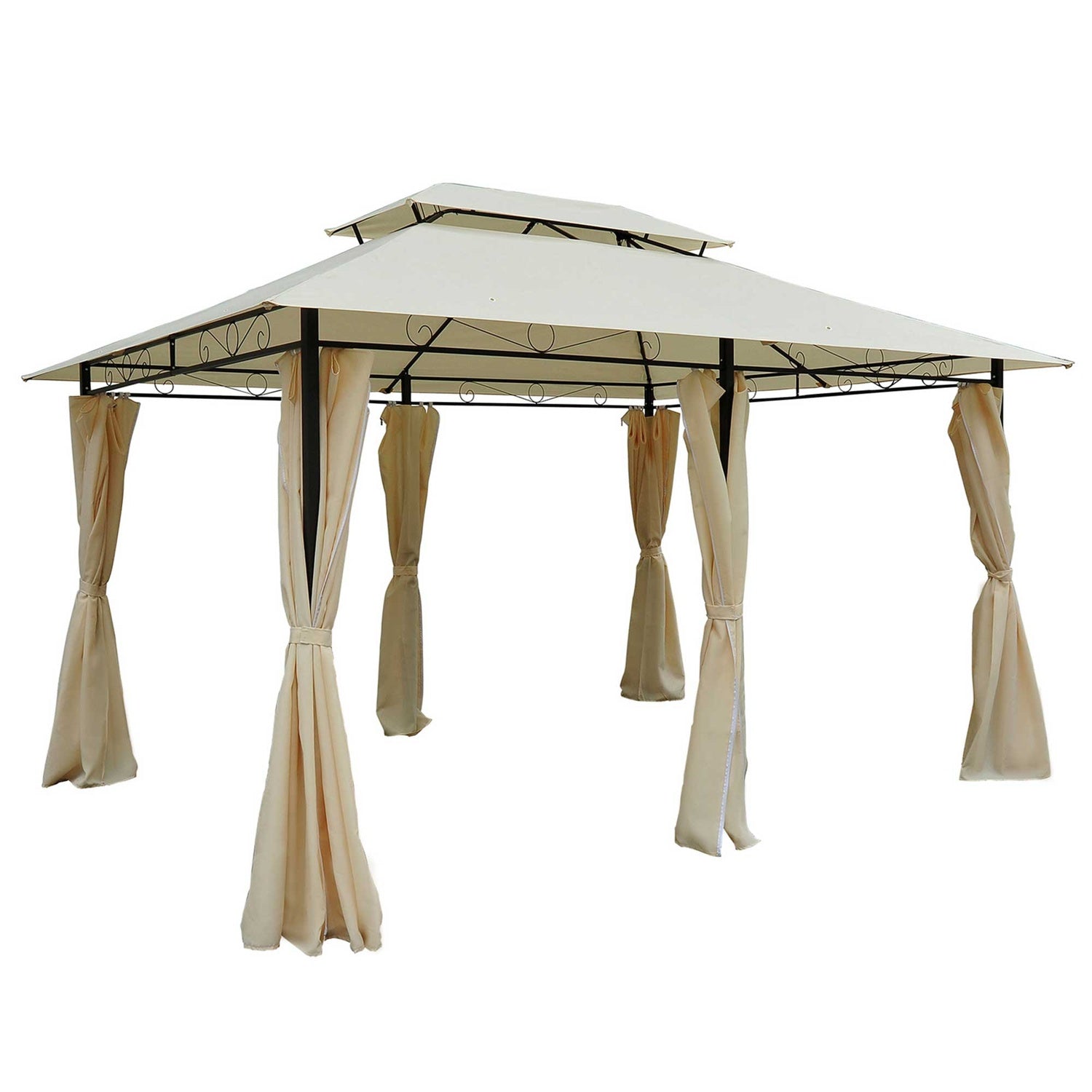 Tuinpaviljoen Dubbel Dak 3x4m Beige voor buitenevenementen