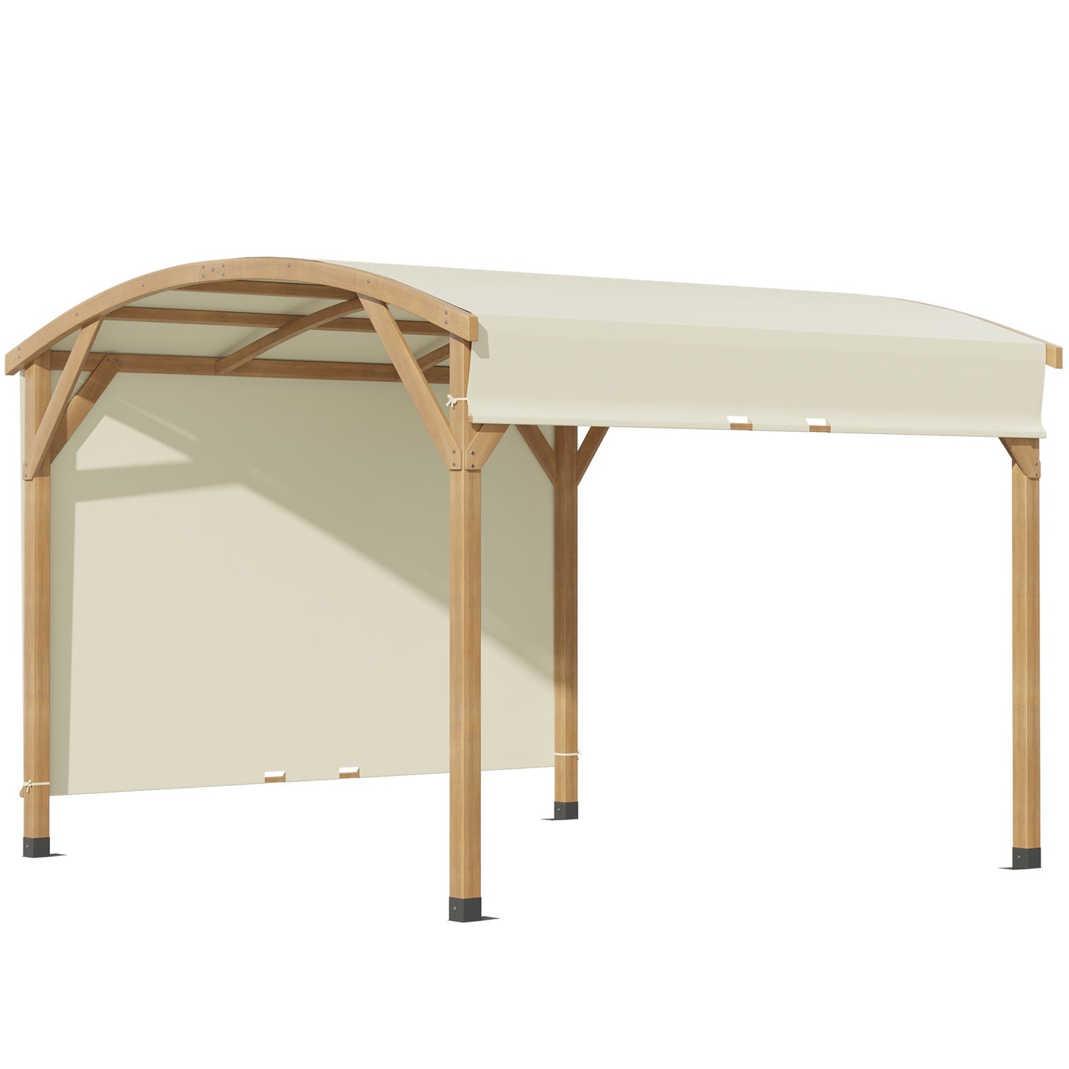 Houten tuinpergola 3,2x3,08M, intrekbaar dak, UV-bescherming