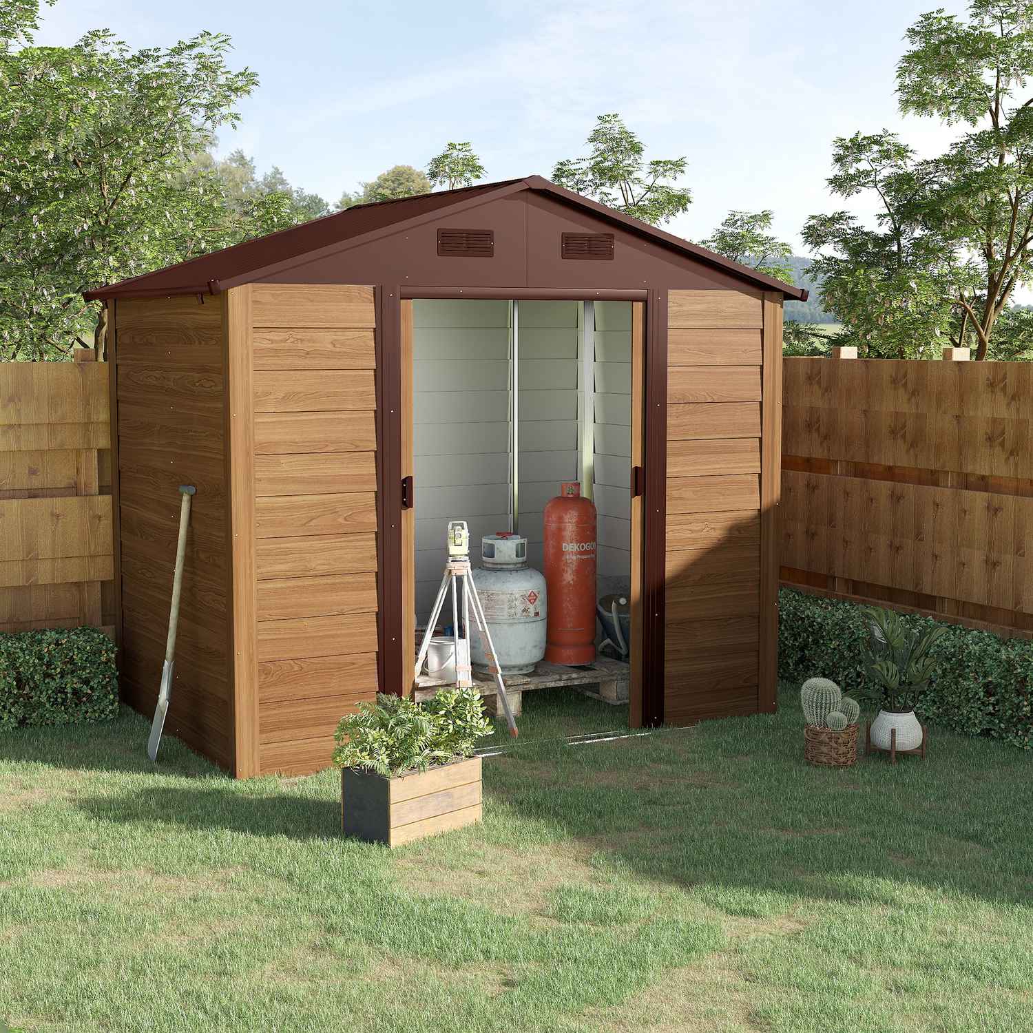 Tuinschuur voor buiten, houtnerflook, 152x236x209 cm