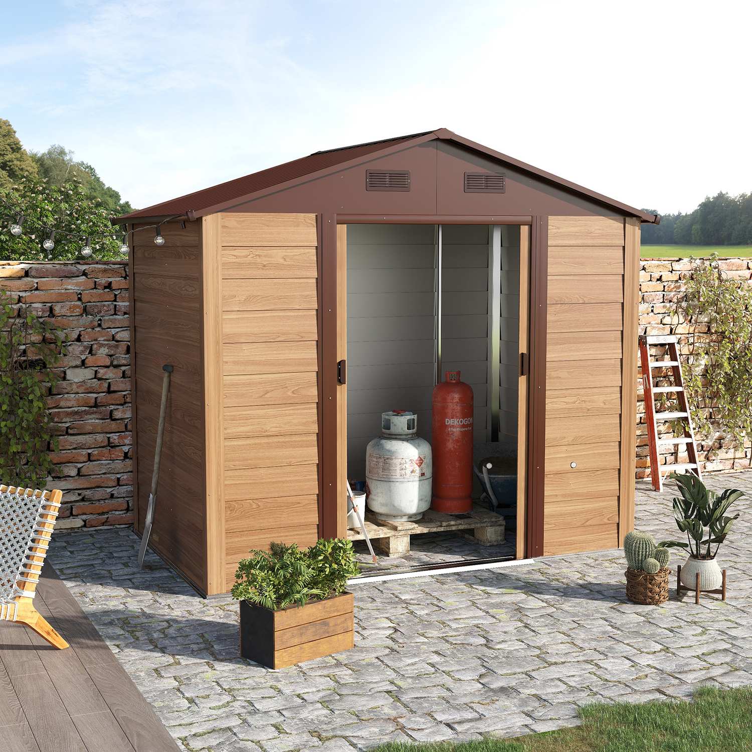 Tuinschuur voor buiten, houtnerflook, 152x236x209 cm