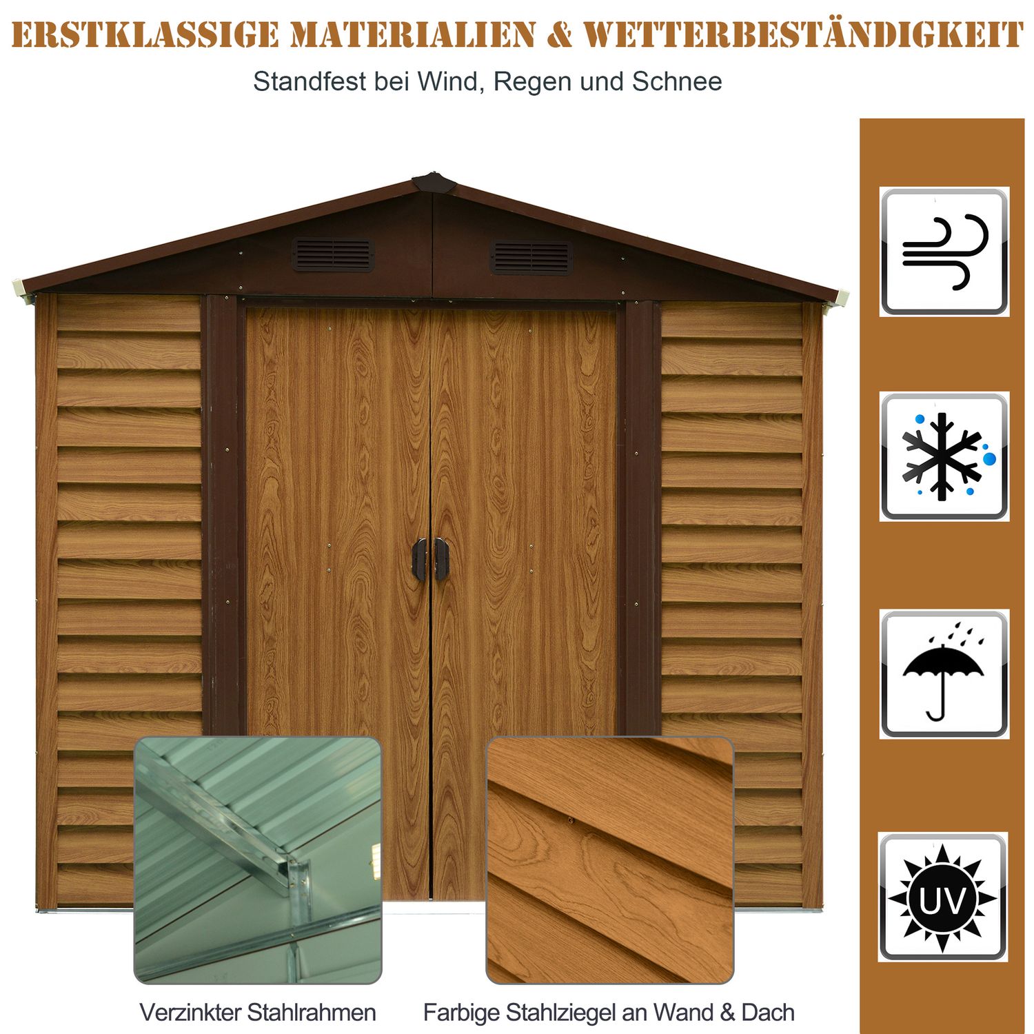 Tuinschuur voor buiten, houtnerflook, 152x236x209 cm